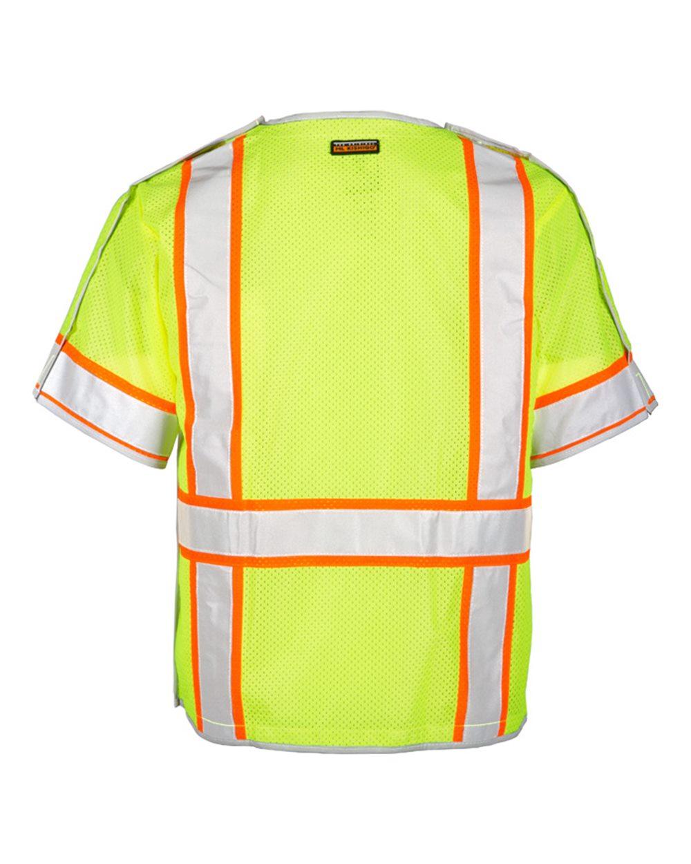 1552-1553b Kishigo Premium Brilliant Series Breakaway Class 3 Vest - Back Image