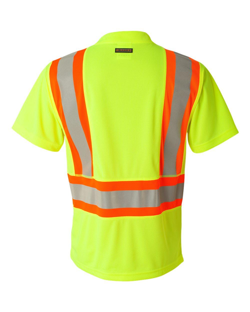 9120-9121 Kishigo Class 2 Flat Stitch Self-Fabric Panels T-Shirt - Back Image