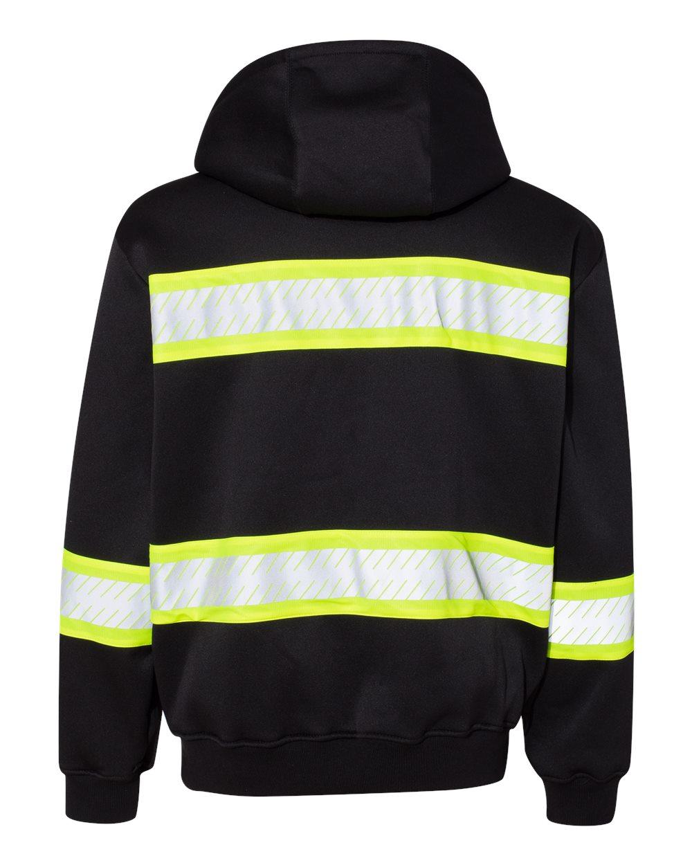B310-313 Kishigo EV Series Enhanced Visibility Full-Zip Hooded Sweatshirt - Back Image