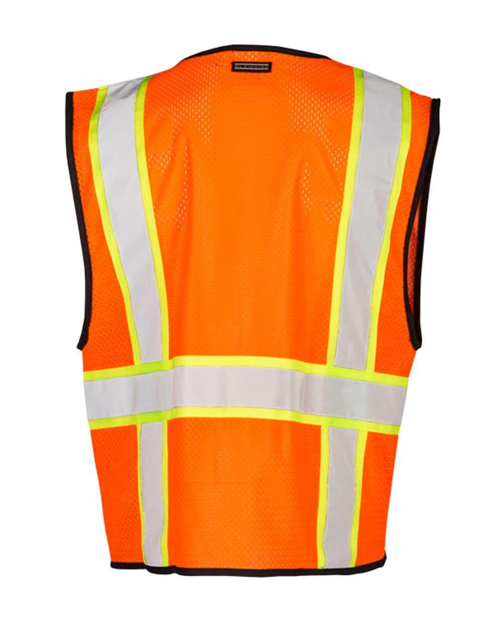 FM527-528 Kishigo Self Extinguishing Contrasting Mesh Vest - Back Image