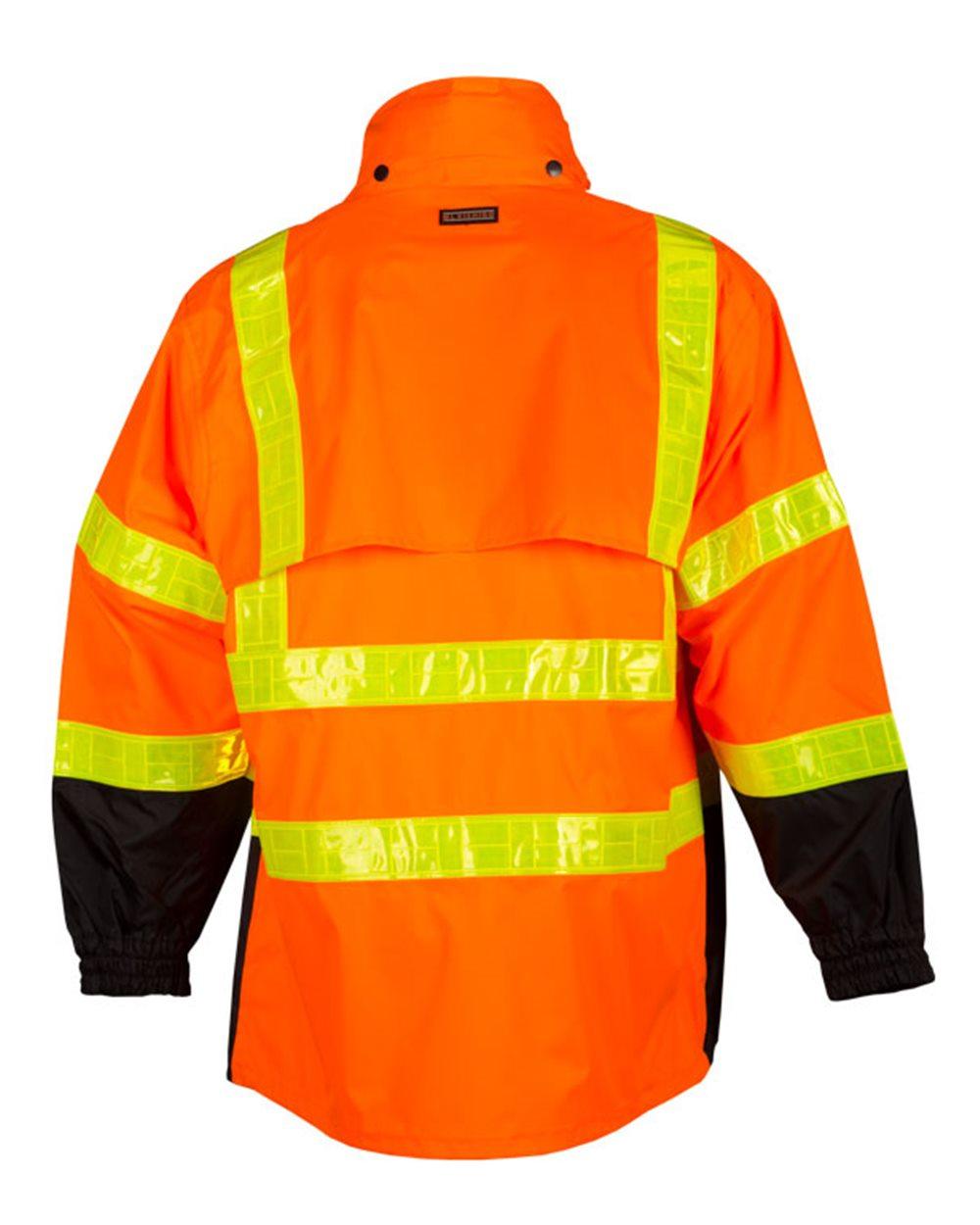 RWJ100-101 Kishigo Storm Stopper Pro Rainwear Jacket - Back Image