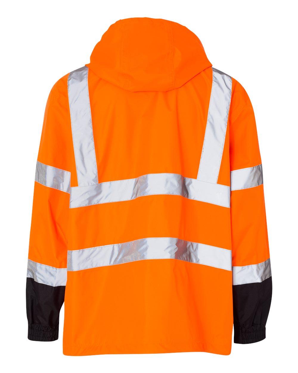 RWJ102-103 Kishigo Storm Cover Waterproof Rain Jacket - Back Image