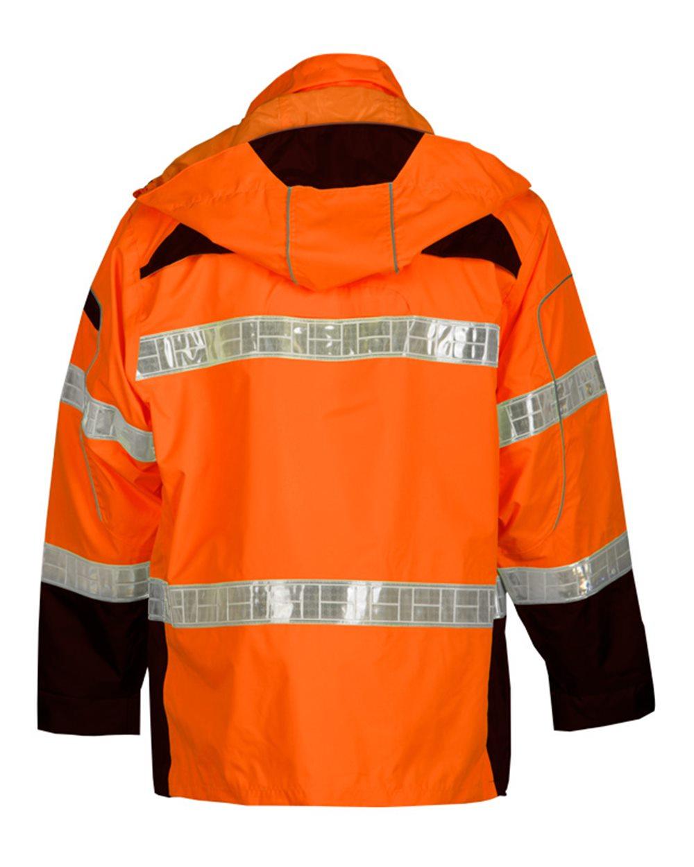RWJ106-107 Kishigo Premium Black Series Rainwear Jacket - Back Image