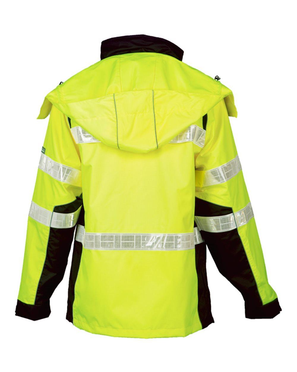 RWJ112 Kishigo Premium Brilliant Series Rainwear Jacket - Back Image
