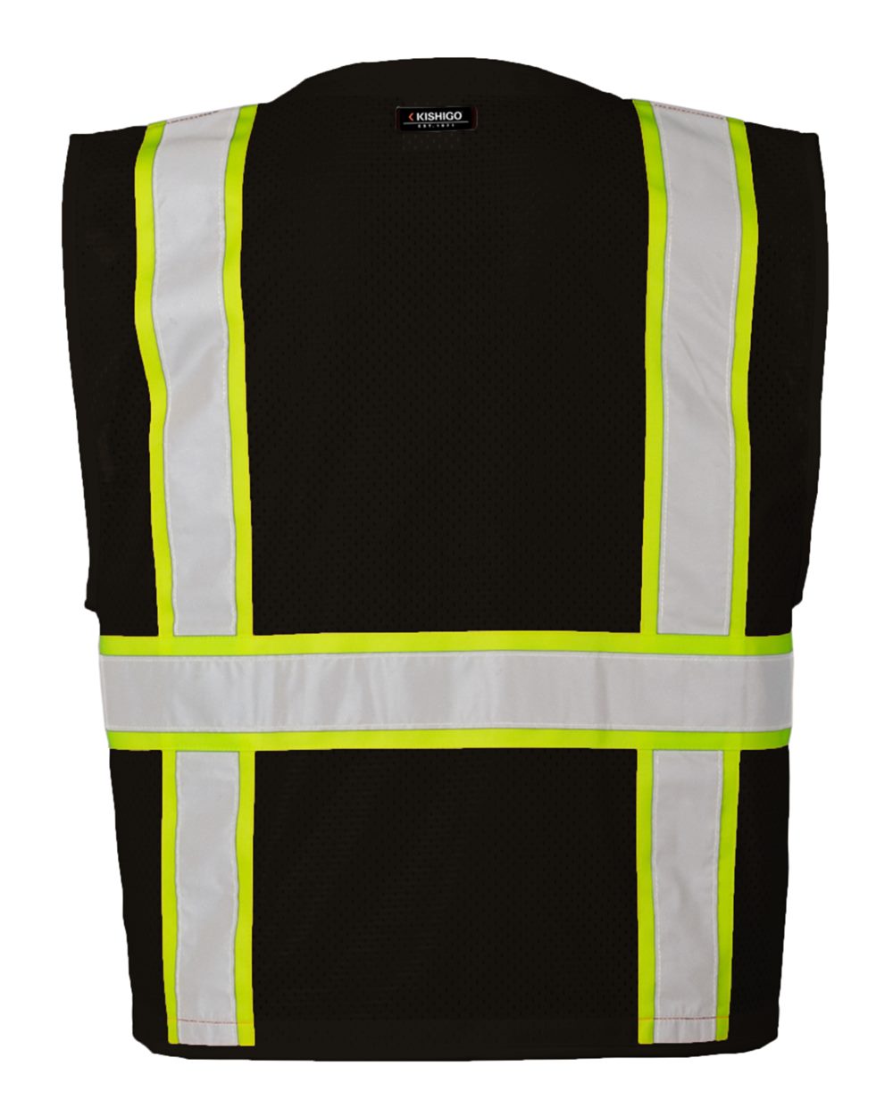 B100-111 Kishigo EV Series Enhanced Visibility Multi-Pocket Mesh Vest - Back Image