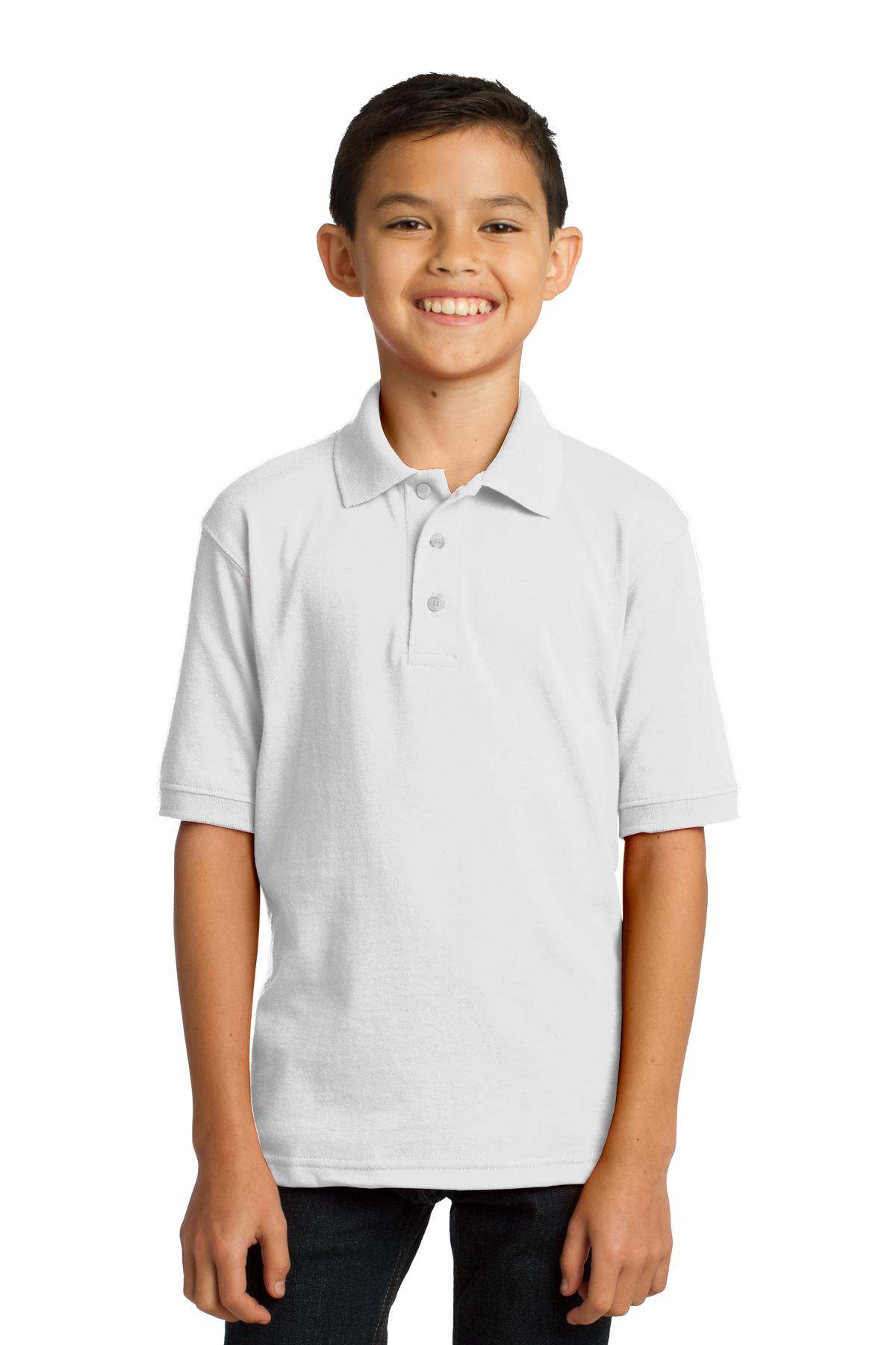 KP55Y Port & Company Youth Core Blend Jersey Knit Polo. Zoom Image
