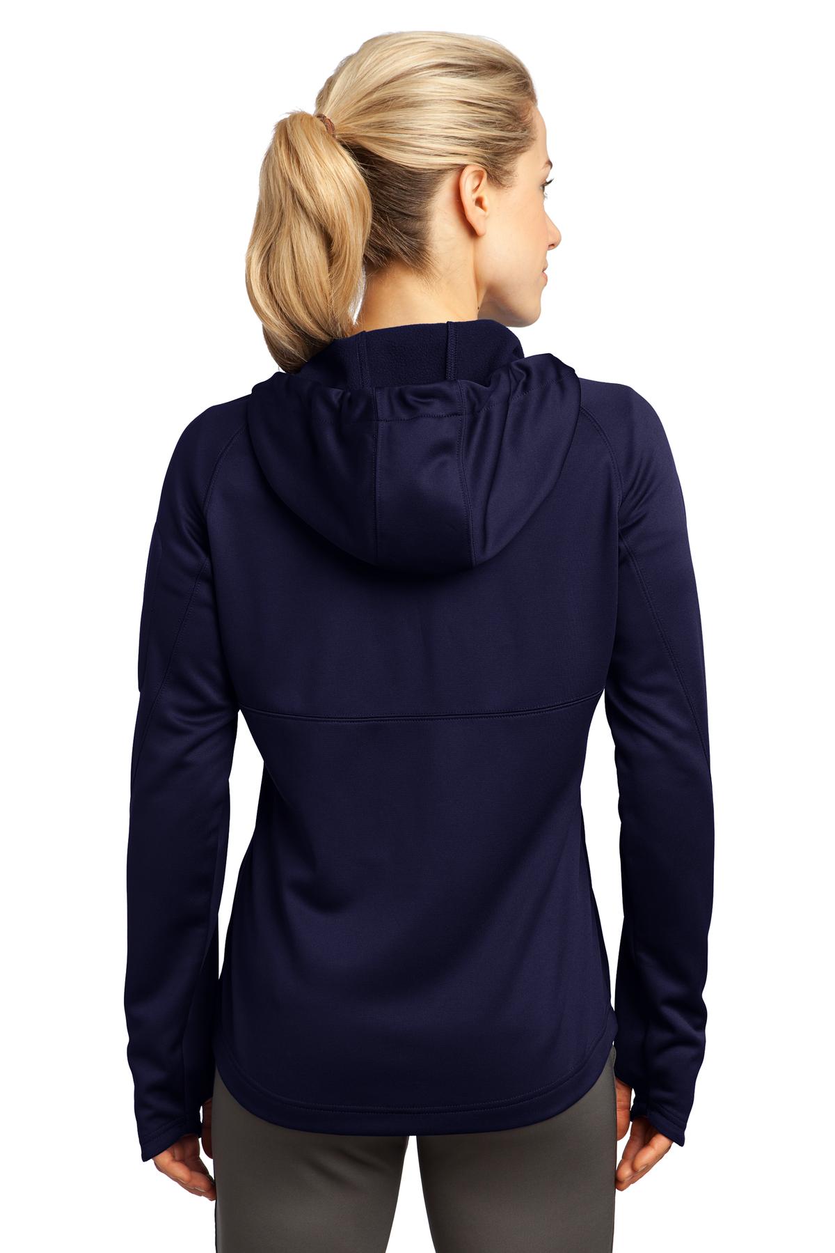 L248 Sport-Tek Ladies Tech Fleece Full-Zip Hooded Jacket - Back Image