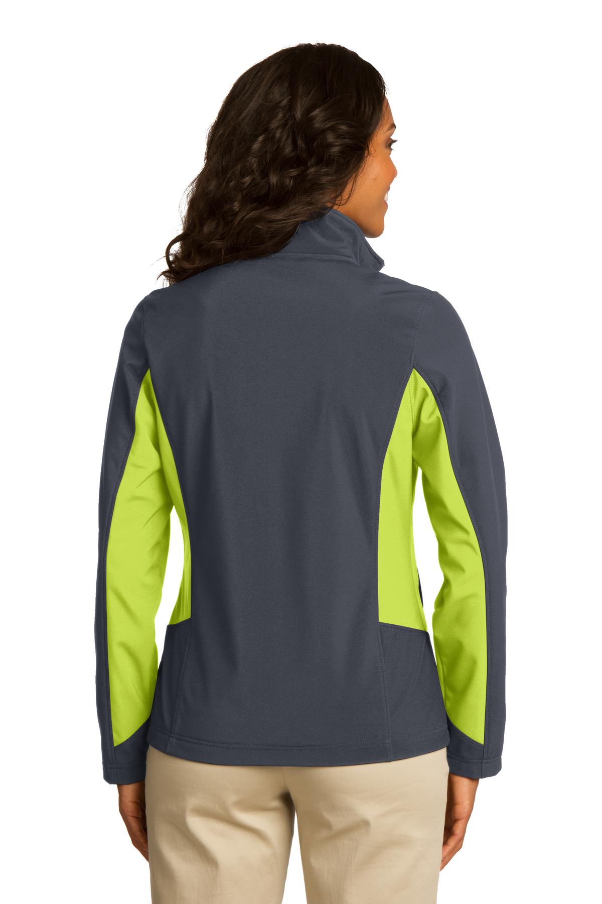 L318 Port Authority Ladies Core Colorblock Soft Shell Jacket - Back Image