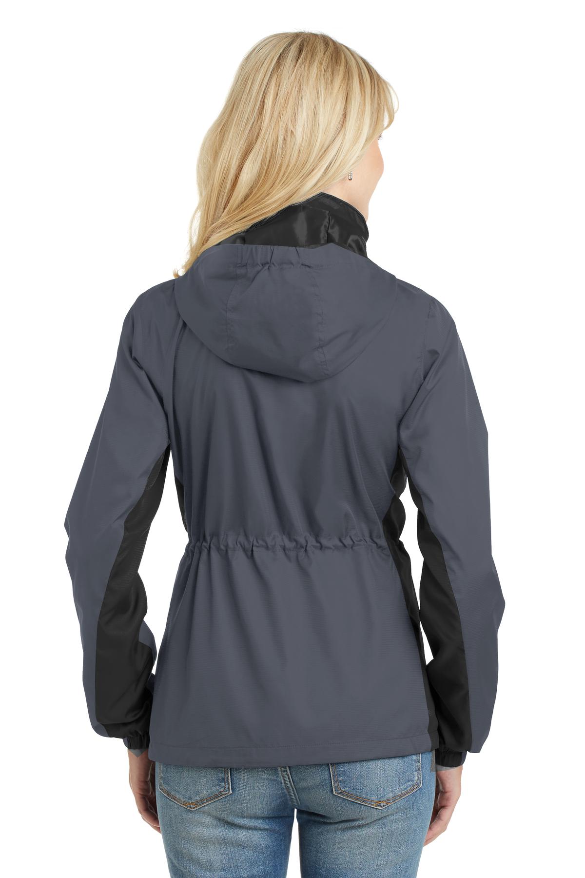 L330 Port Authority Ladies Core Colorblock Wind Jacket. - Back Image