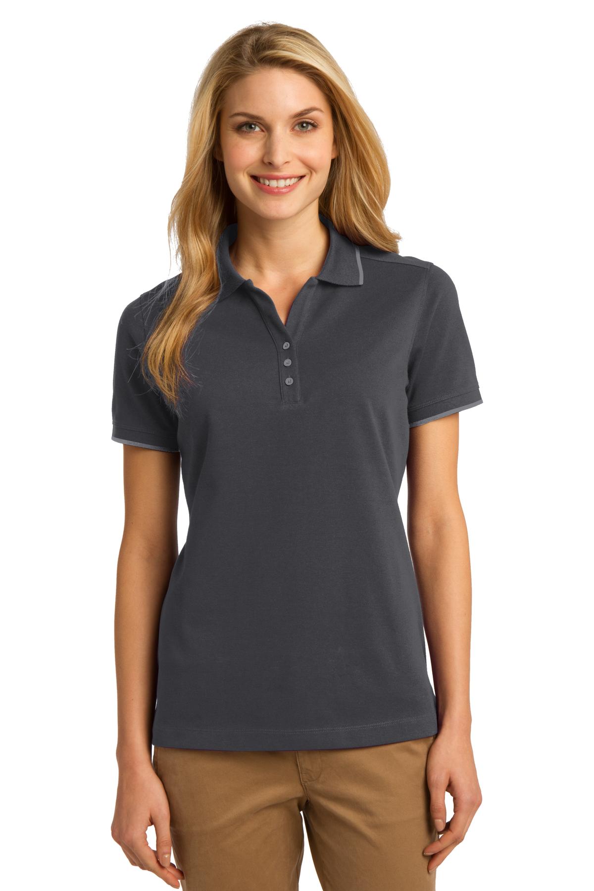 L454 Port Authority Ladies Rapid Dry Tipped Polo.