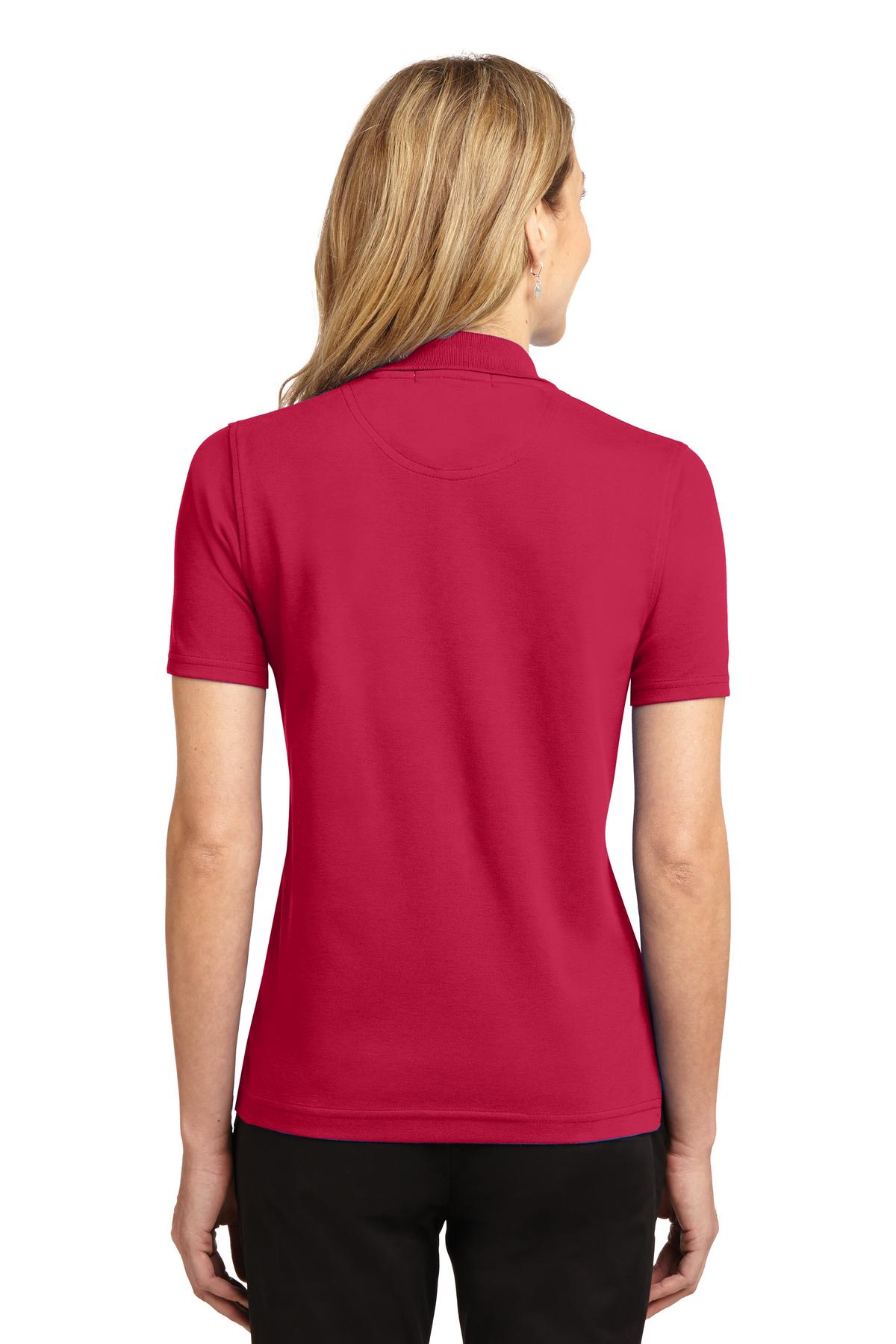L455 Port Authority Ladies Rapid Dry Polo - Back Image
