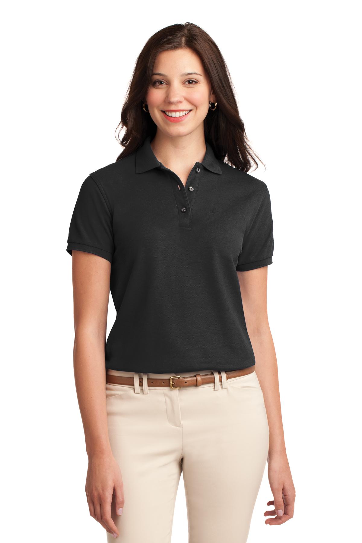 L500 Port Authority Ladies Silk Touch Short-Sleeve Polo
