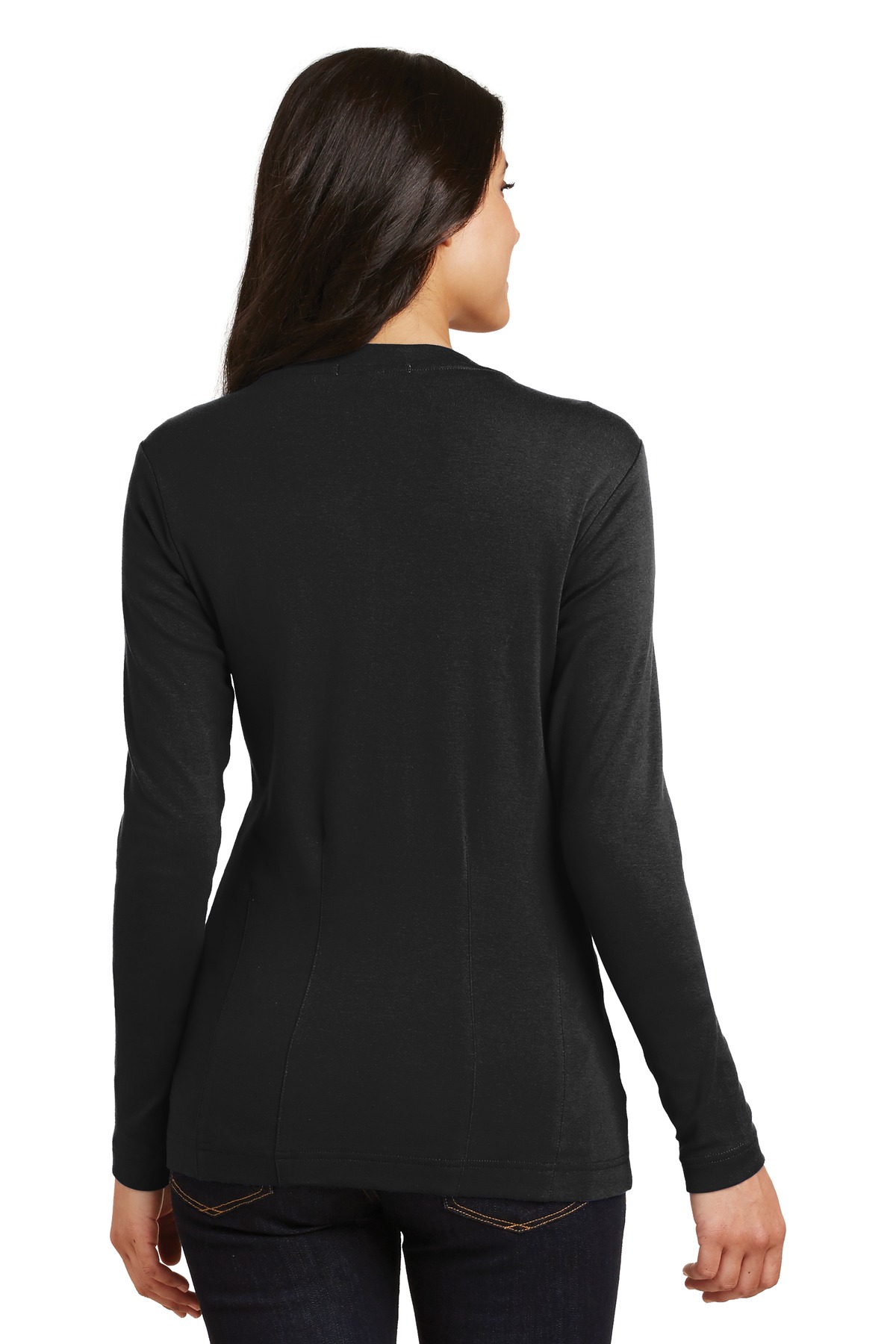 L515 Port Authority Ladies Modern Stretch Cotton Cardigan - Back Image