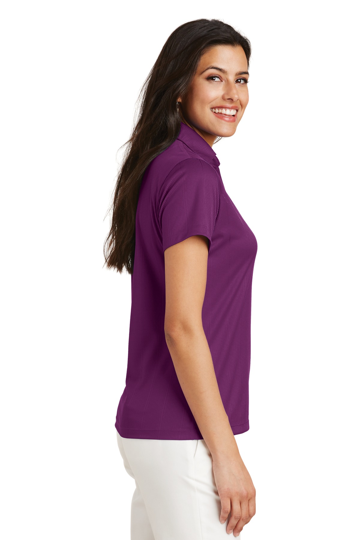 L528 Port Authority Ladies Performance Fine Jacquard Polo. - Siide Image