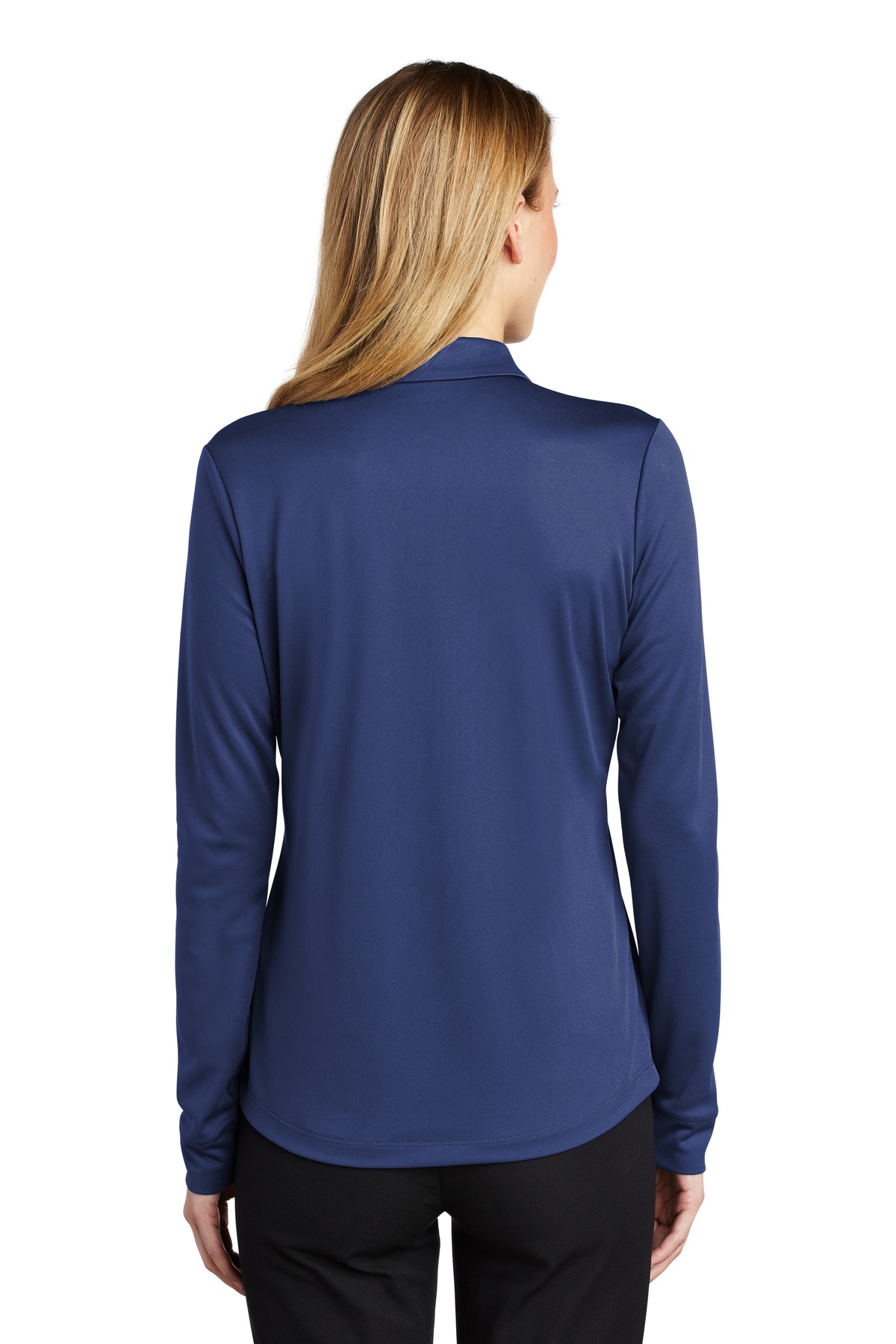 L540LS Port Authority Ladies Silk Touch Performance Long Sleeve Polo. L540LS Port Authority Ladies Silk Touch Performance Long Sleeve Polo. - Back Image
