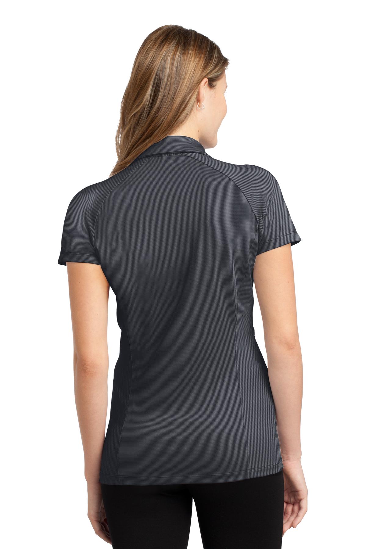 L558 Port Authority Ladies Fine Stripe Performance Polo. L558 Port Authority Ladies Fine Stripe Performance Polo. - Back Image