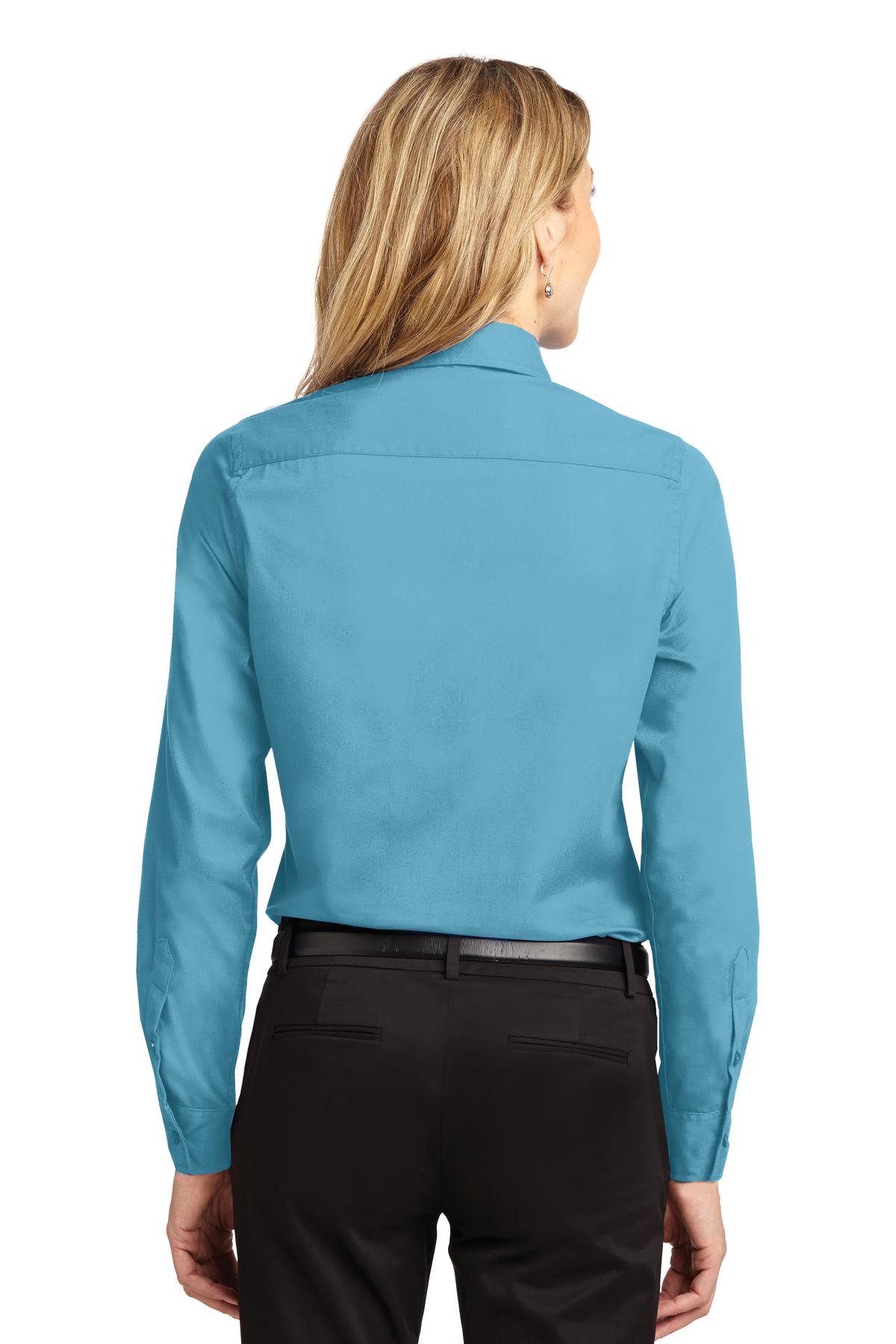 L608 Port Authority Ladies Long Sleeve Easy Care Shirt. L608 Port Authority Ladies Long Sleeve Easy Care Shirt. - Back Image