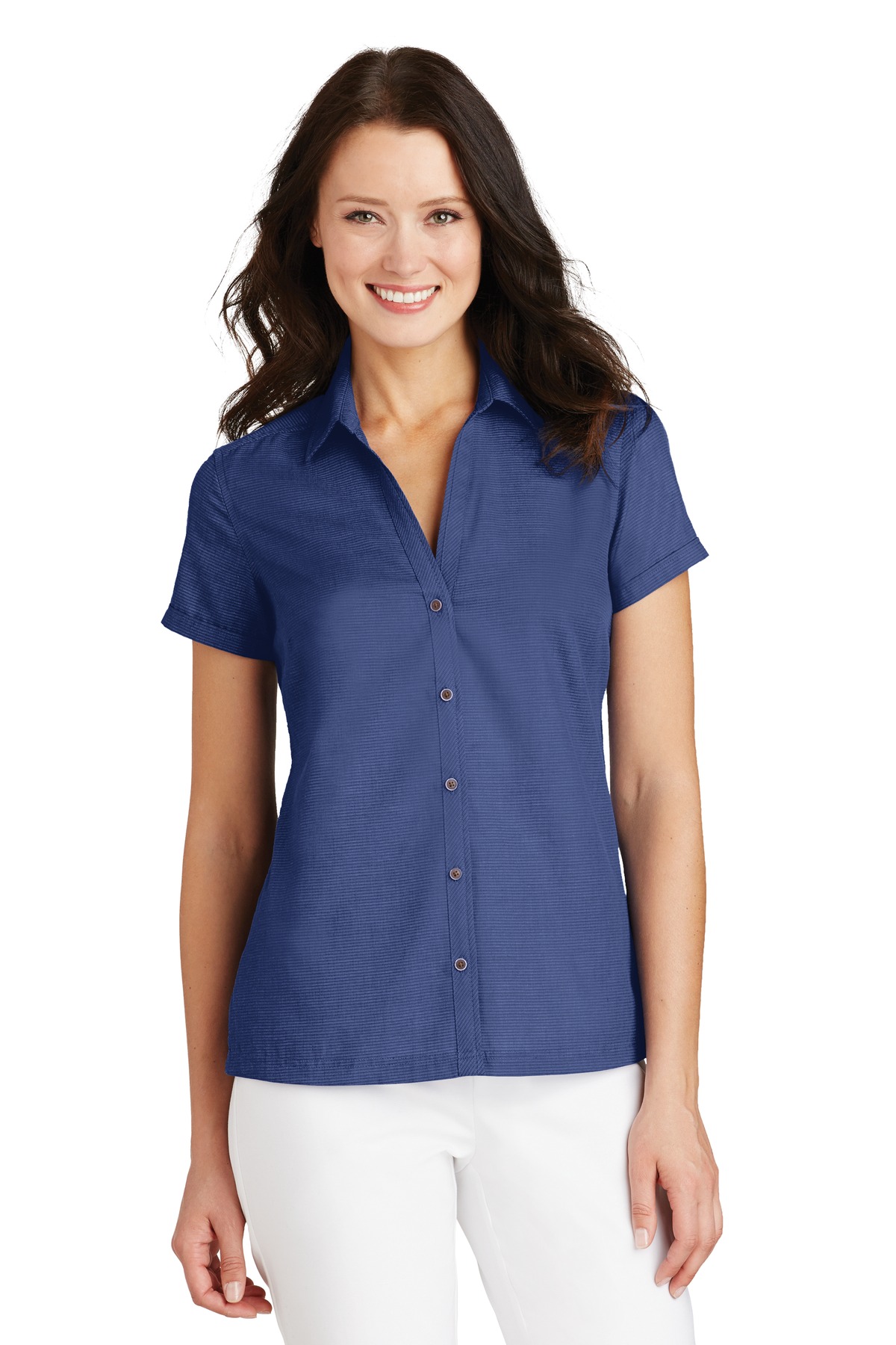 L662 Port Authority Ladies Textured Camp Shirt L662 Port Authority Ladies Textured Camp Shirt