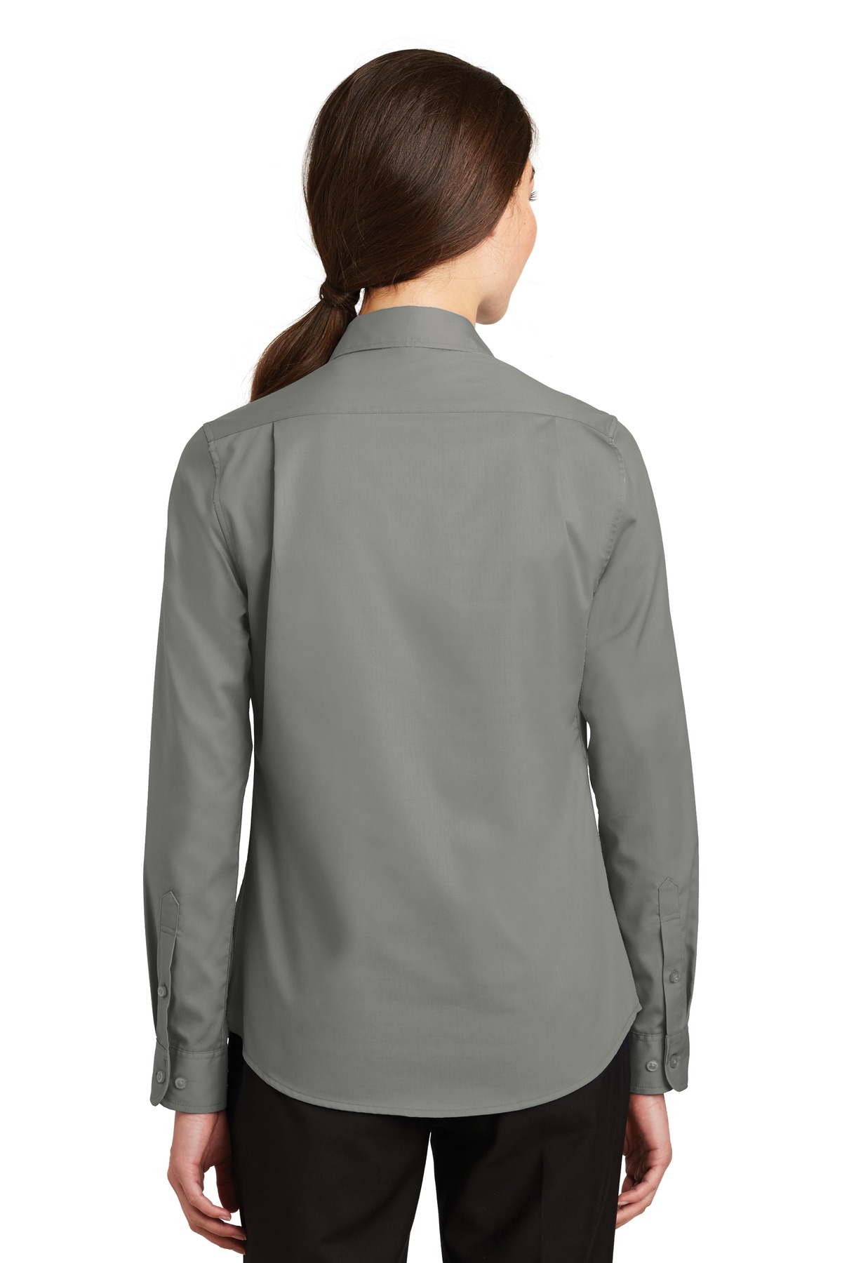 L663 Port Authority Ladies SuperPro Twill Shirt. - Back Image