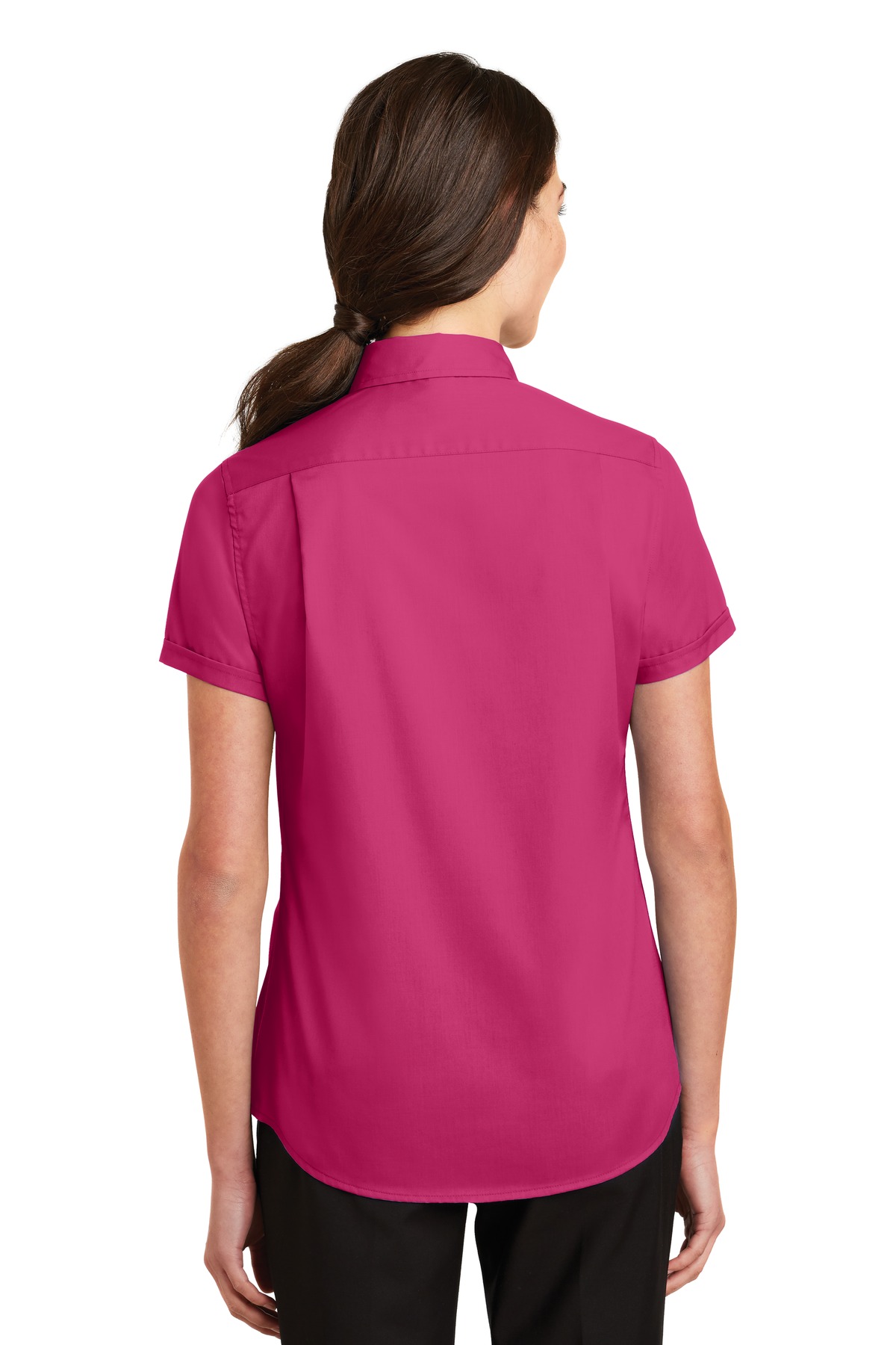 L664 Port Authority Ladies Short Sleeve SuperPro Twill Shirt. L664 Port Authority Ladies Short Sleeve SuperPro Twill Shirt. - Back Image