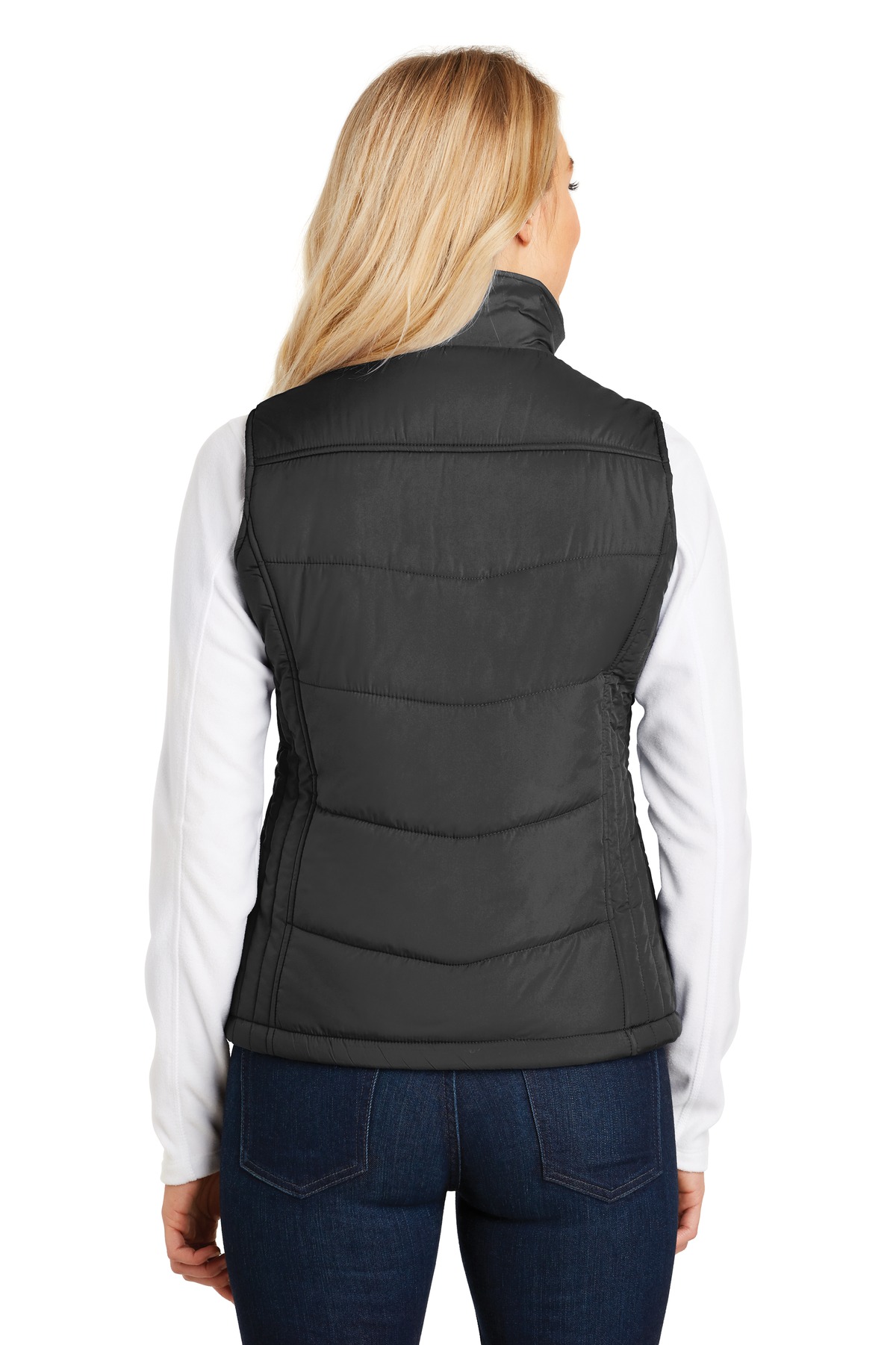 L709 Port Authority Ladies Puffy Vest. - Back Image
