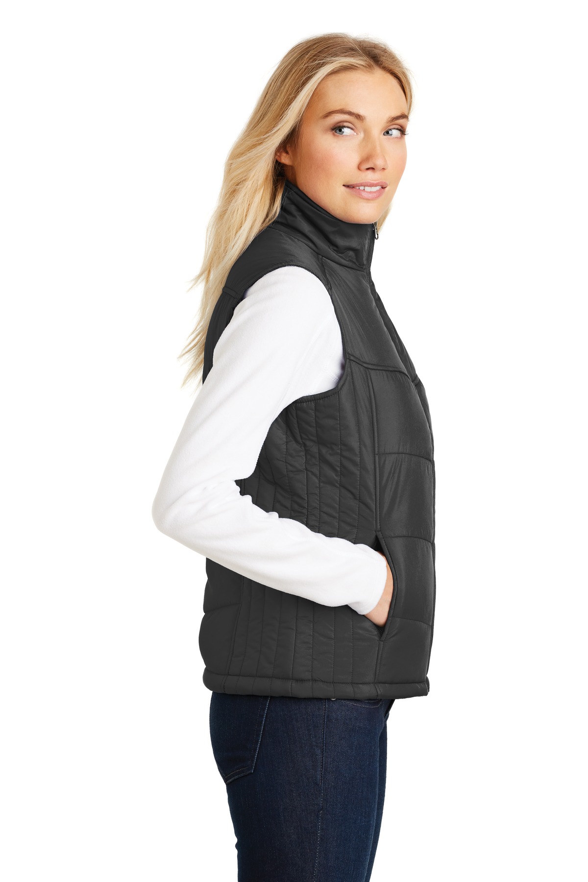 L709 Port Authority Ladies Puffy Vest. - Siide Image