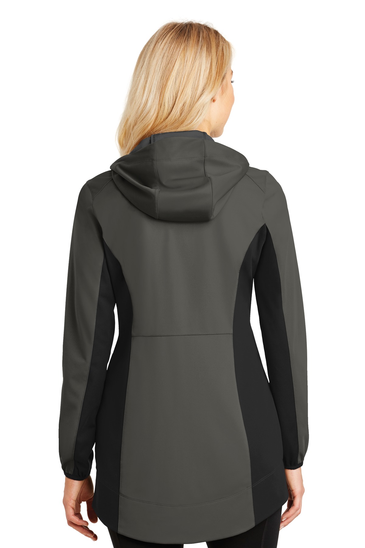 L719 Port Authority Ladies Active Hooded Soft Shell Jacket. - Back Image