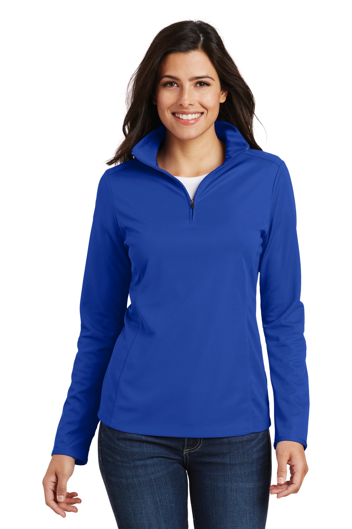 Port Authority Embroidery L806 Ladies Pinpoint Mesh 1/2-Zip .
