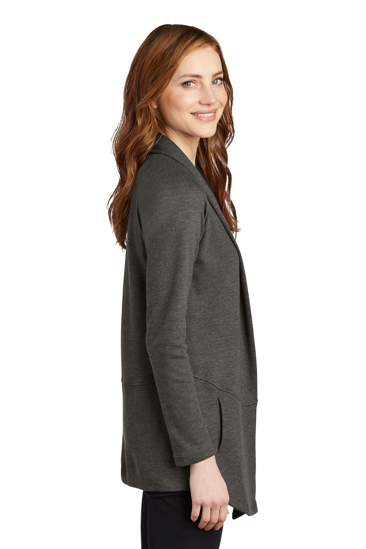 L807 Port Authority Ladies Interlock Cardigan. - Siide Image
