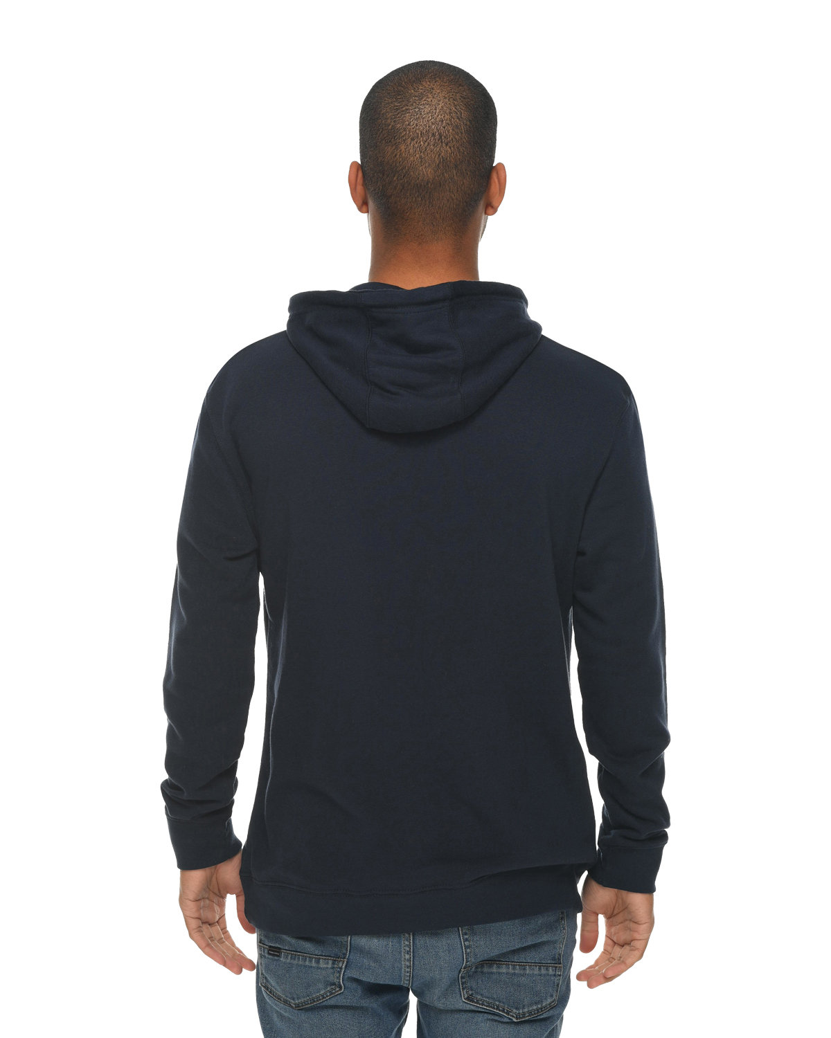 LS13001 Lane Seven Unisex French Terry Pullover Hooded Sweatshirt - Back Image