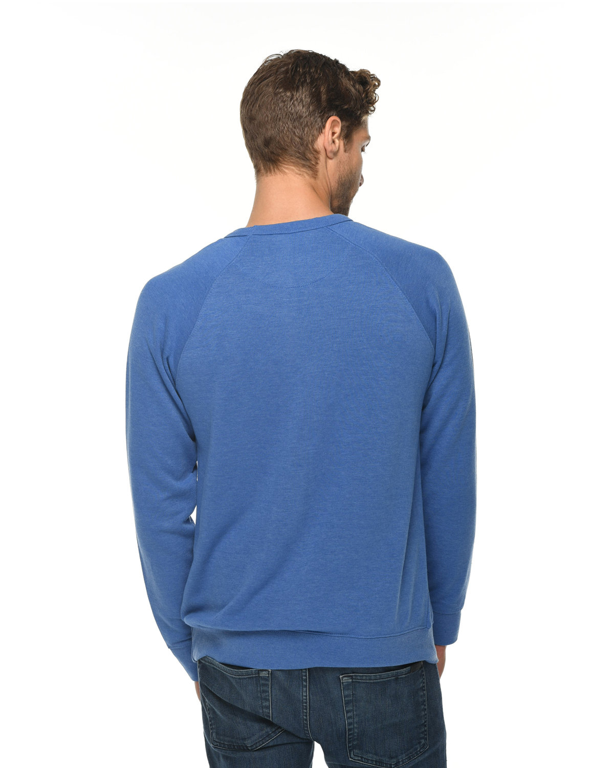 LS13004 Lane Seven Unisex French Terry Crewneck Sweatshirt - Back Image
