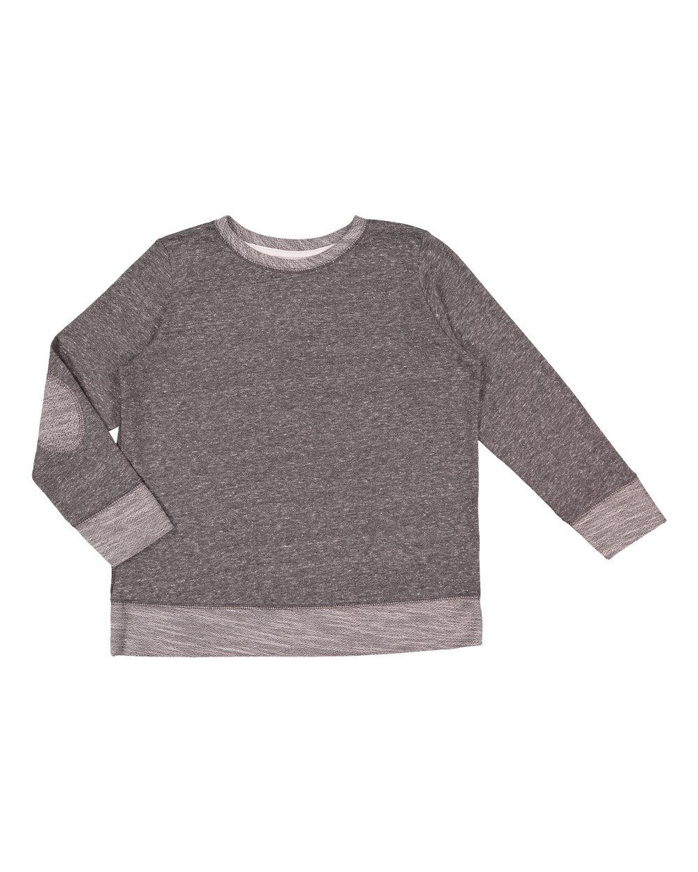 2279 LAT Youth Harborside Mélange French Terry Long Sleeve with Elbow Patches