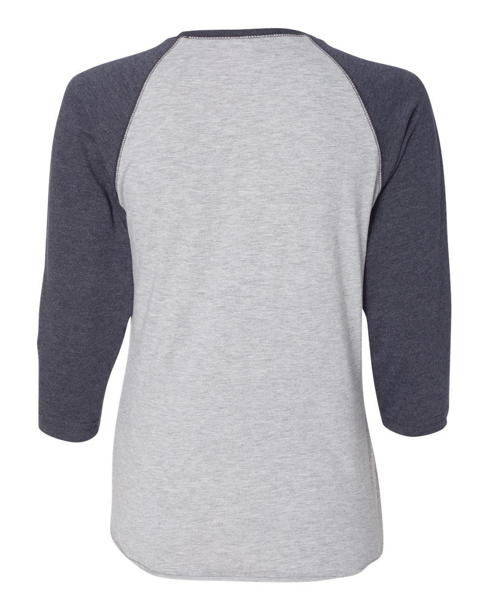 3530 LAT Womens Baseball Fine Jersey Three-Quarter Sleeve Tee - Back Image