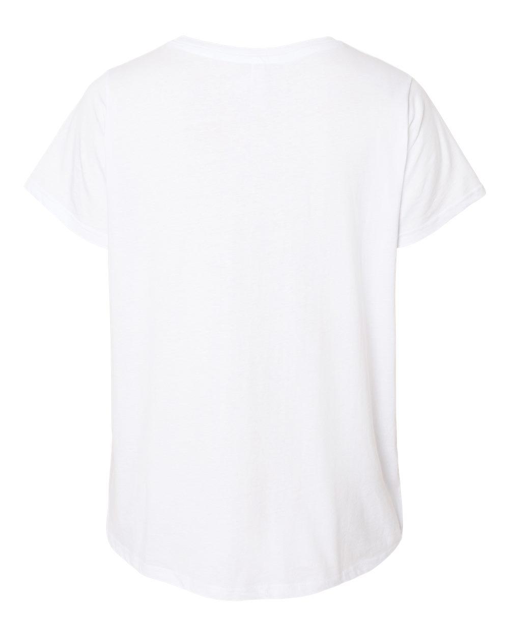 3817 LAT Ladies Curvy V-Neck Fine Jersey T-Shirt - Back Image