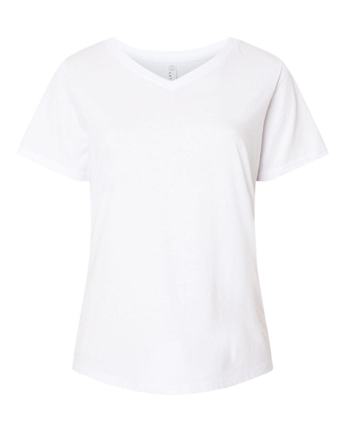 3817 LAT Ladies Curvy V-Neck Fine Jersey T-Shirt