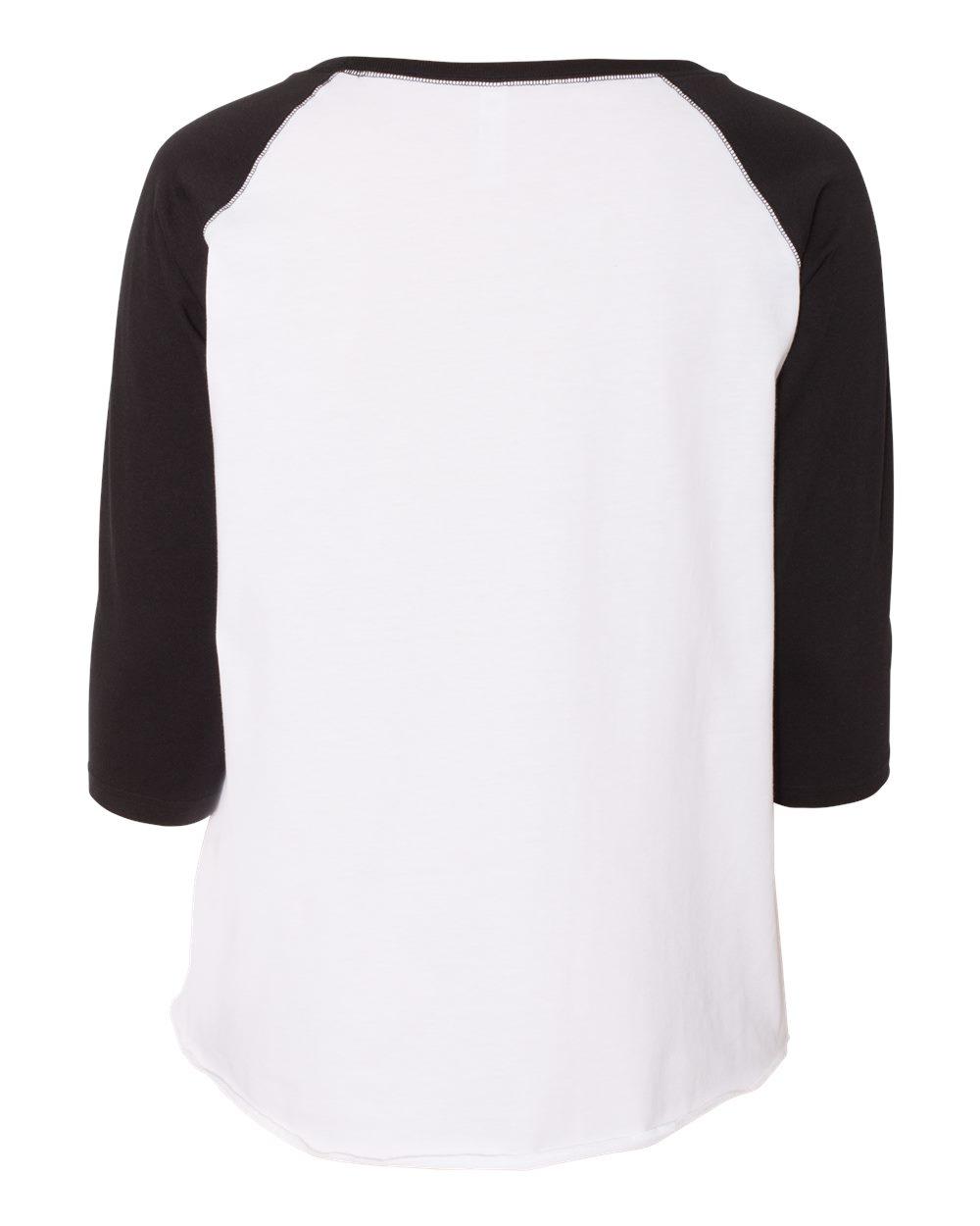 3830 LAT Ladies Curvy Baseball T-Shirt - Back Image