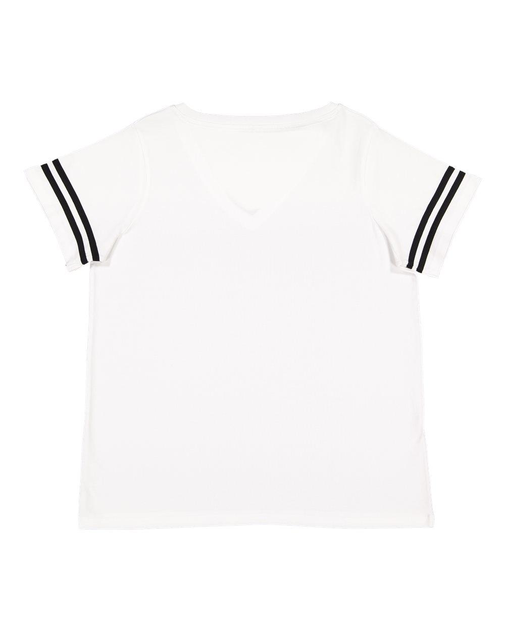 3837 LAT Ladies Curvy Football T-Shirt - Back Image