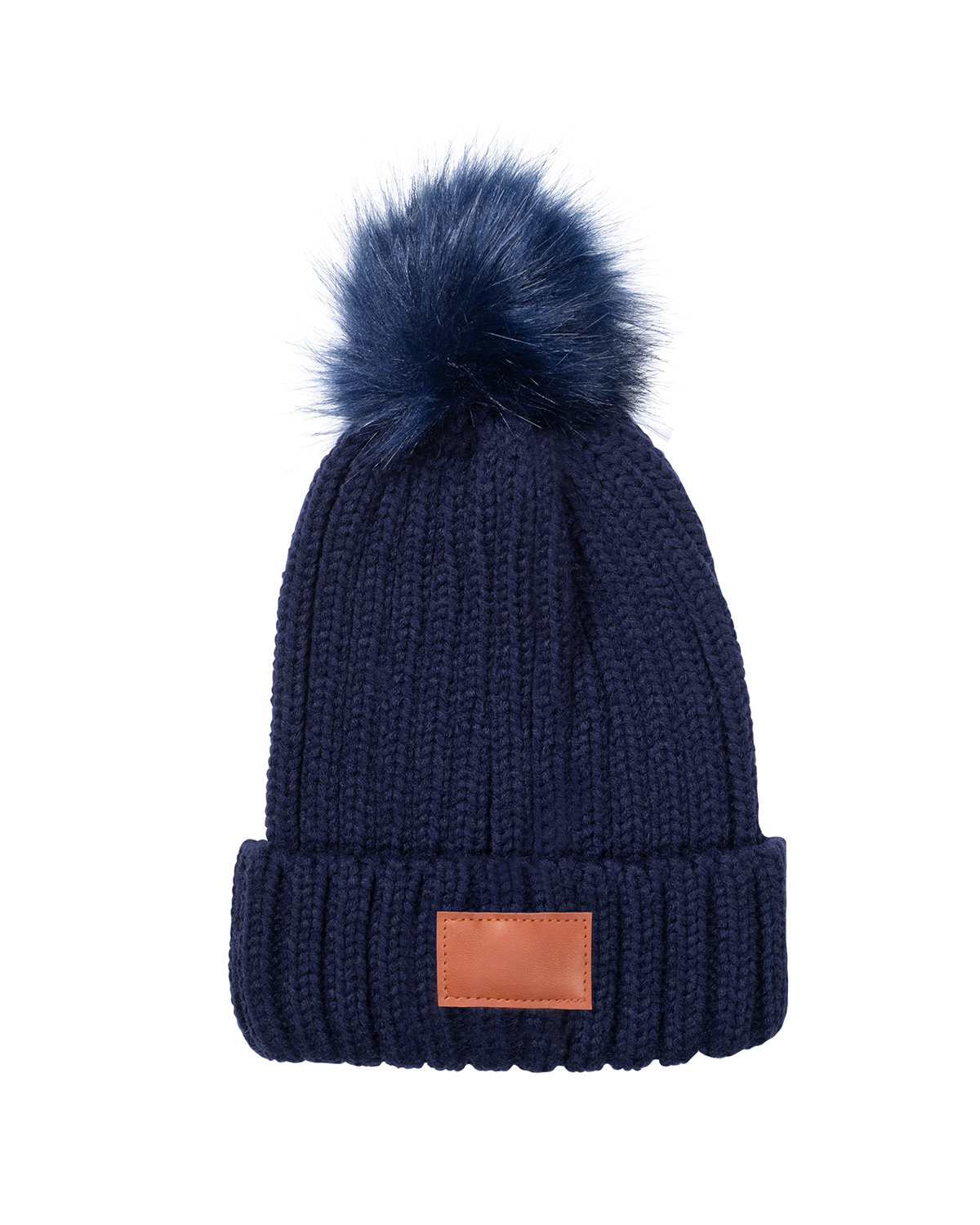 LG303 Leeman Knit Beanie With Fur Pom Pom LG303 Leeman Knit Beanie With Fur Pom Pom