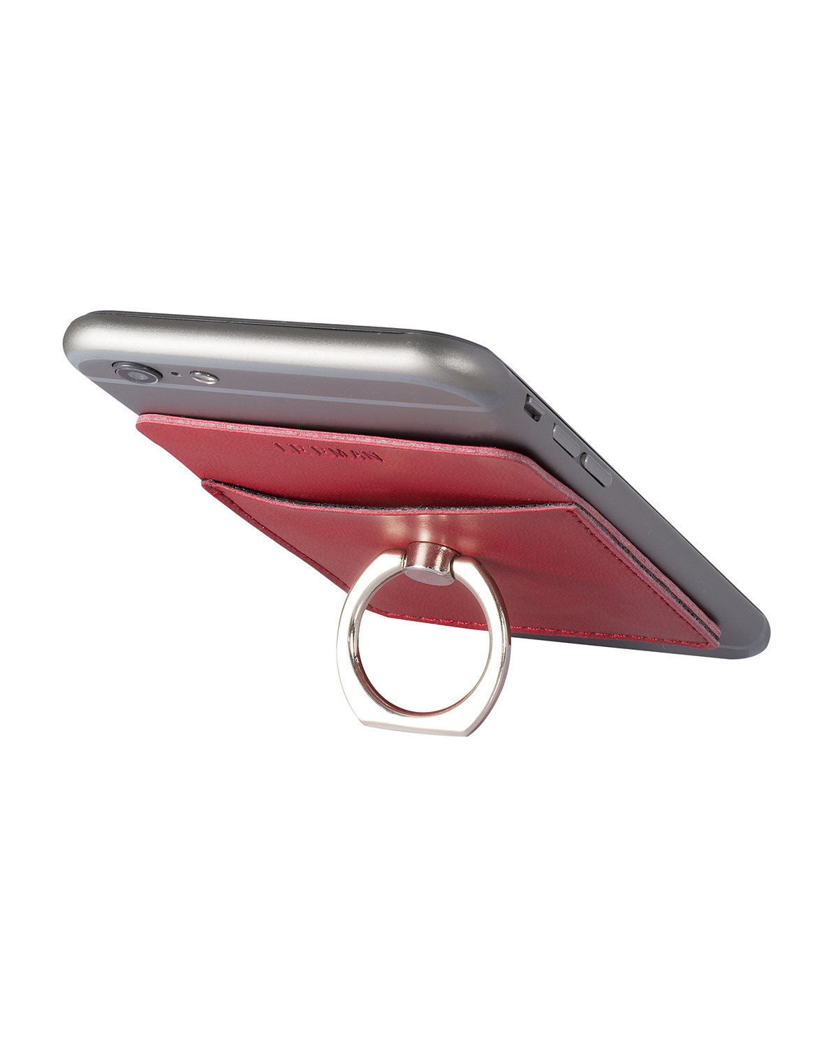 LG-9378 Leeman Tuscany Card Holder With Metal Ring Phone Stand - Back Image