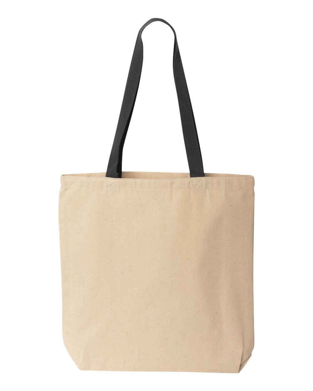 8868 Liberty Bags Natural Tote with Contrast-Color Handles 8868 Liberty Bags Natural Tote with Contrast-Color Handles - Back Image