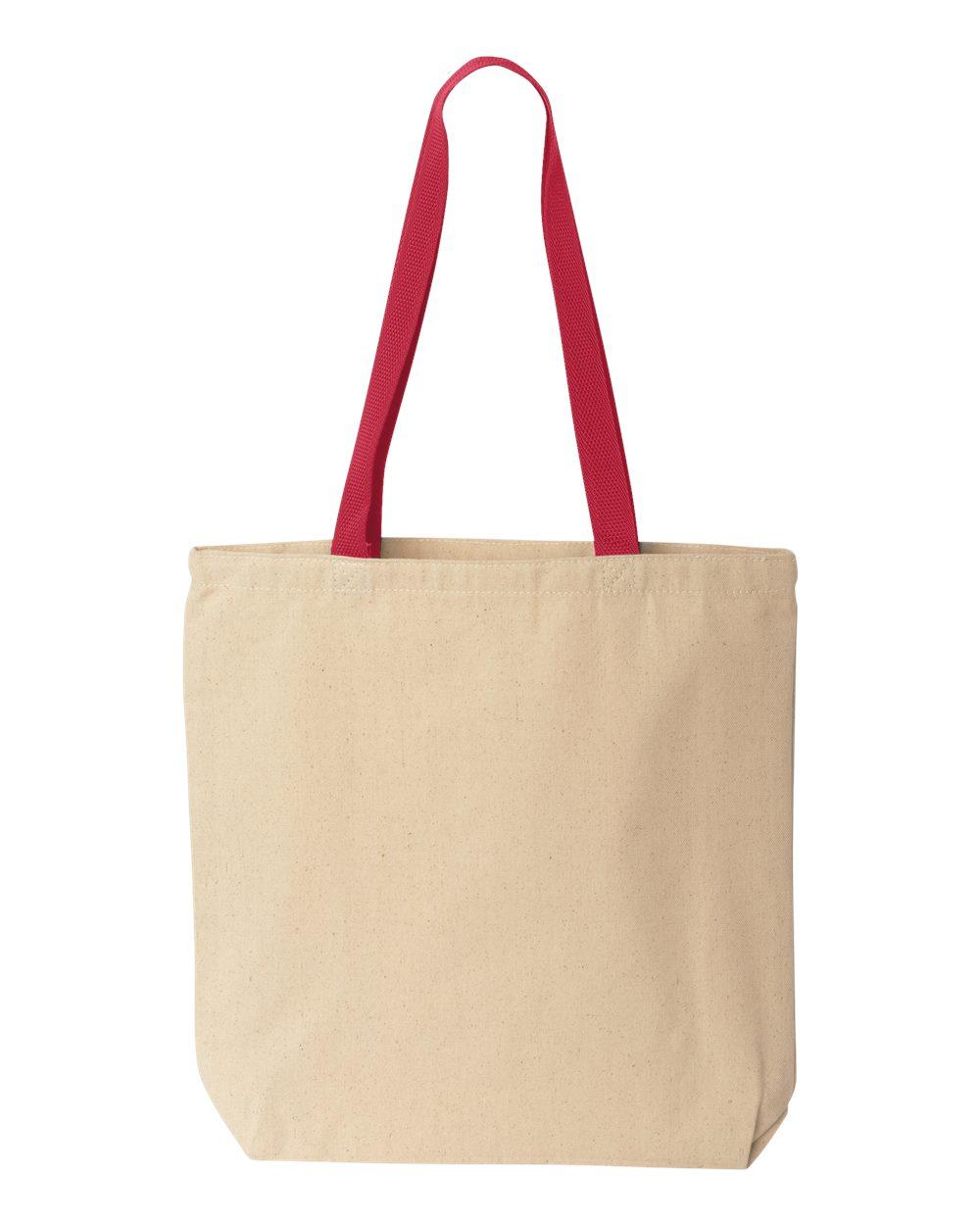 8868 Liberty Bags Natural Tote with Contrast-Color Handles - Back Image