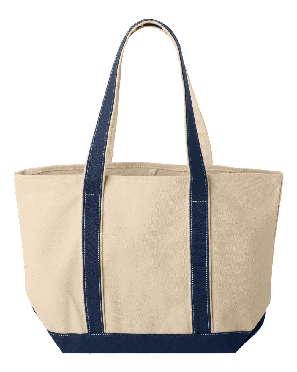 8871 Liberty Bags Windward Large Cotton Canvas Classic Boat Tote - Back Image
