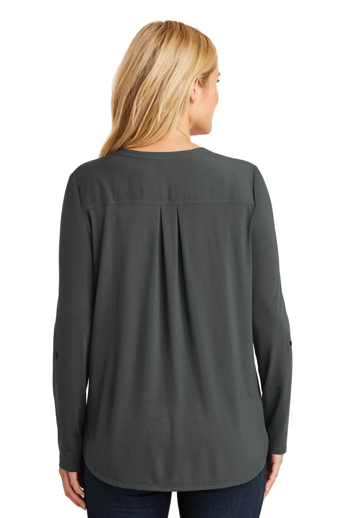 LK5432 Port Authority Ladies Concept Henley Tunic. LK5432 Port Authority Ladies Concept Henley Tunic. - Back Image