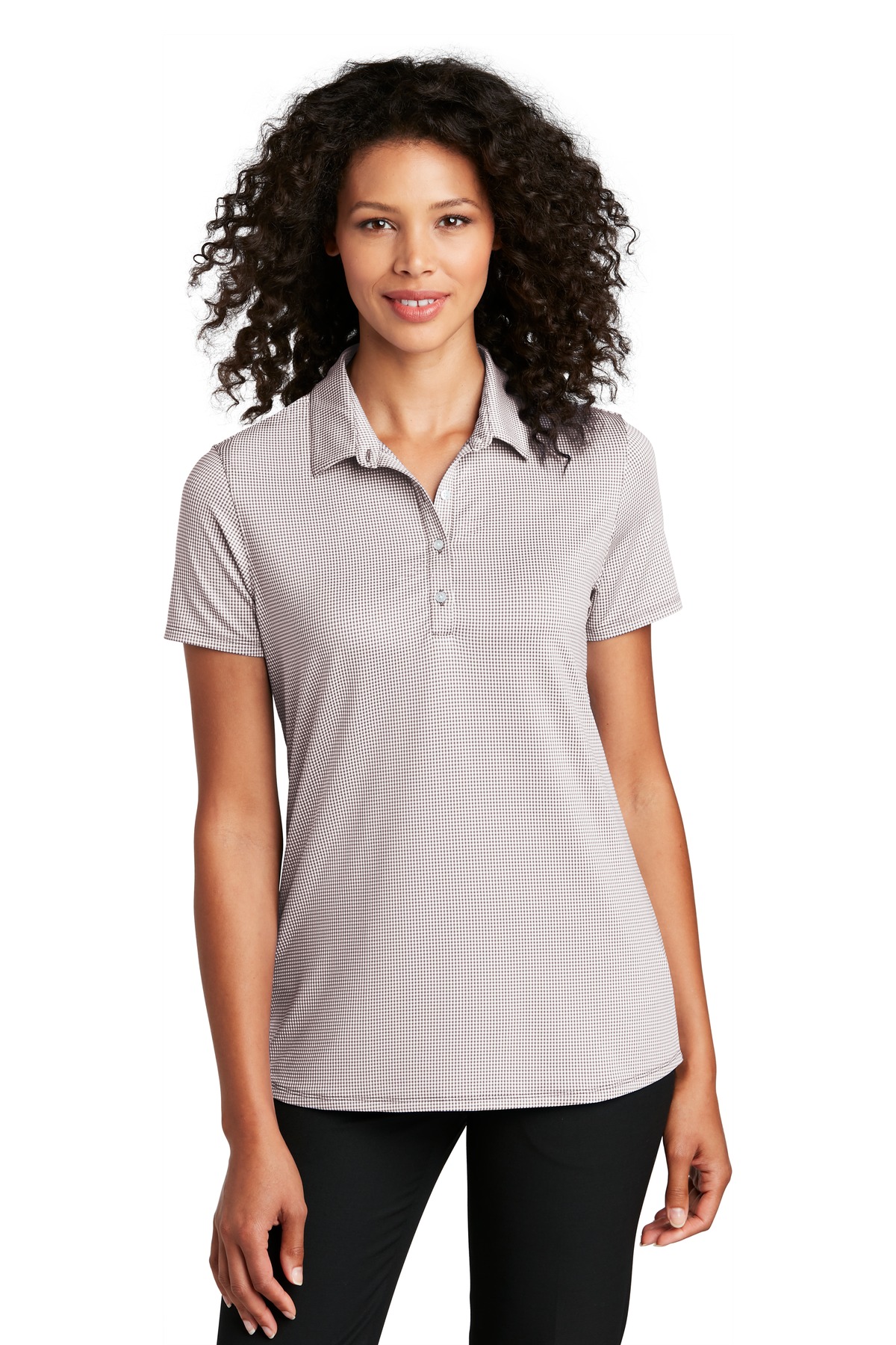 LK646 Port Authority Ladies Gingham Polo