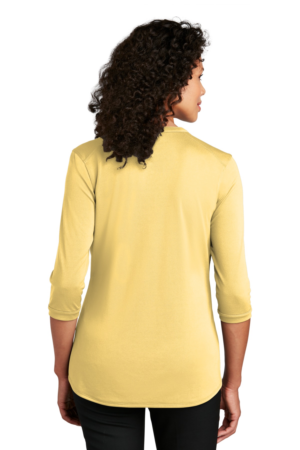LK750 Port Authority Ladies UV Choice Pique Henley - Back Image