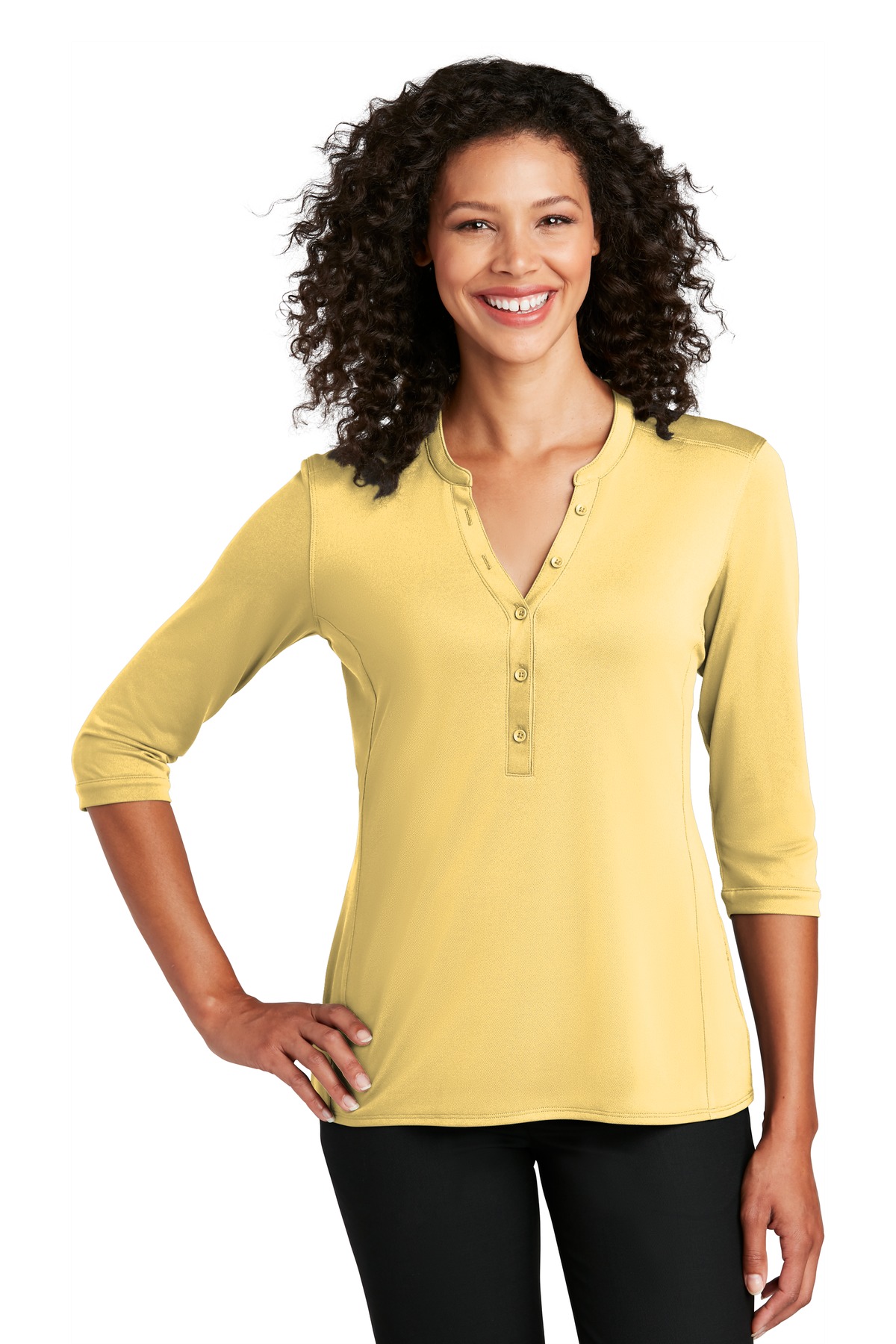 LK750 Port Authority Ladies UV Choice Pique Henley