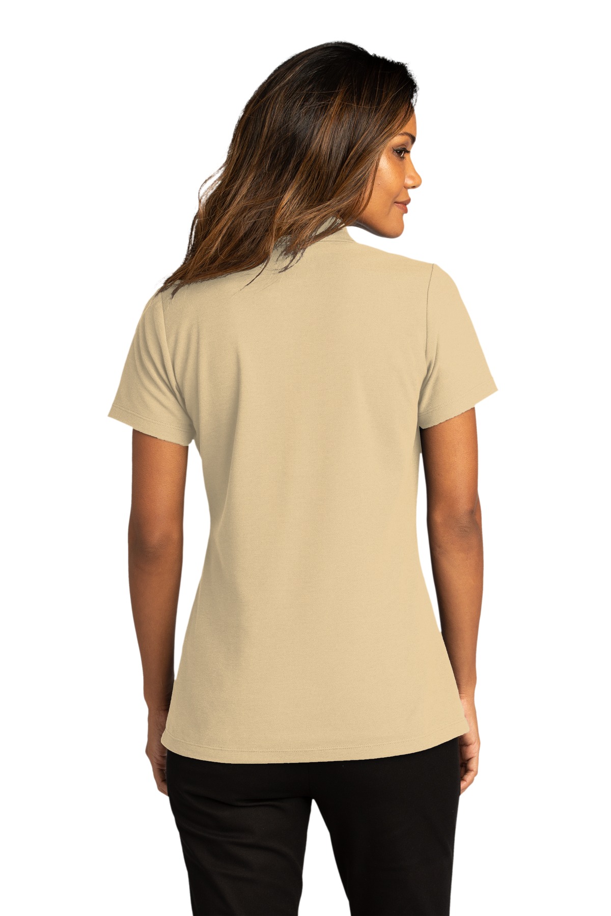 LK810 Port Authority Ladies SuperPro React Polo. - Back Image