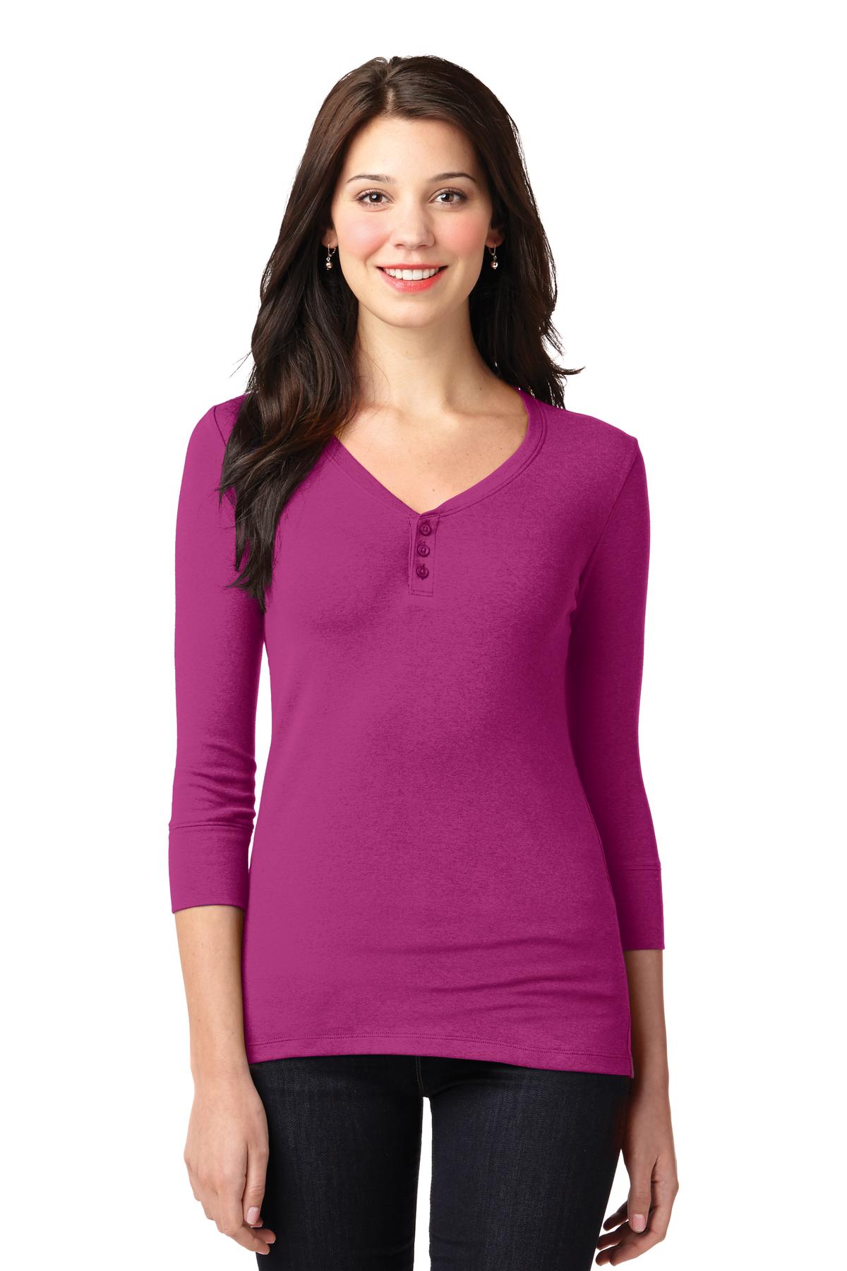 LM1007 Port Authority Ladies Concept Stretch 3/4-Sleeve Scoop Henley. LM1007 Port Authority Ladies Concept Stretch 3/4-Sleeve Scoop Henley.