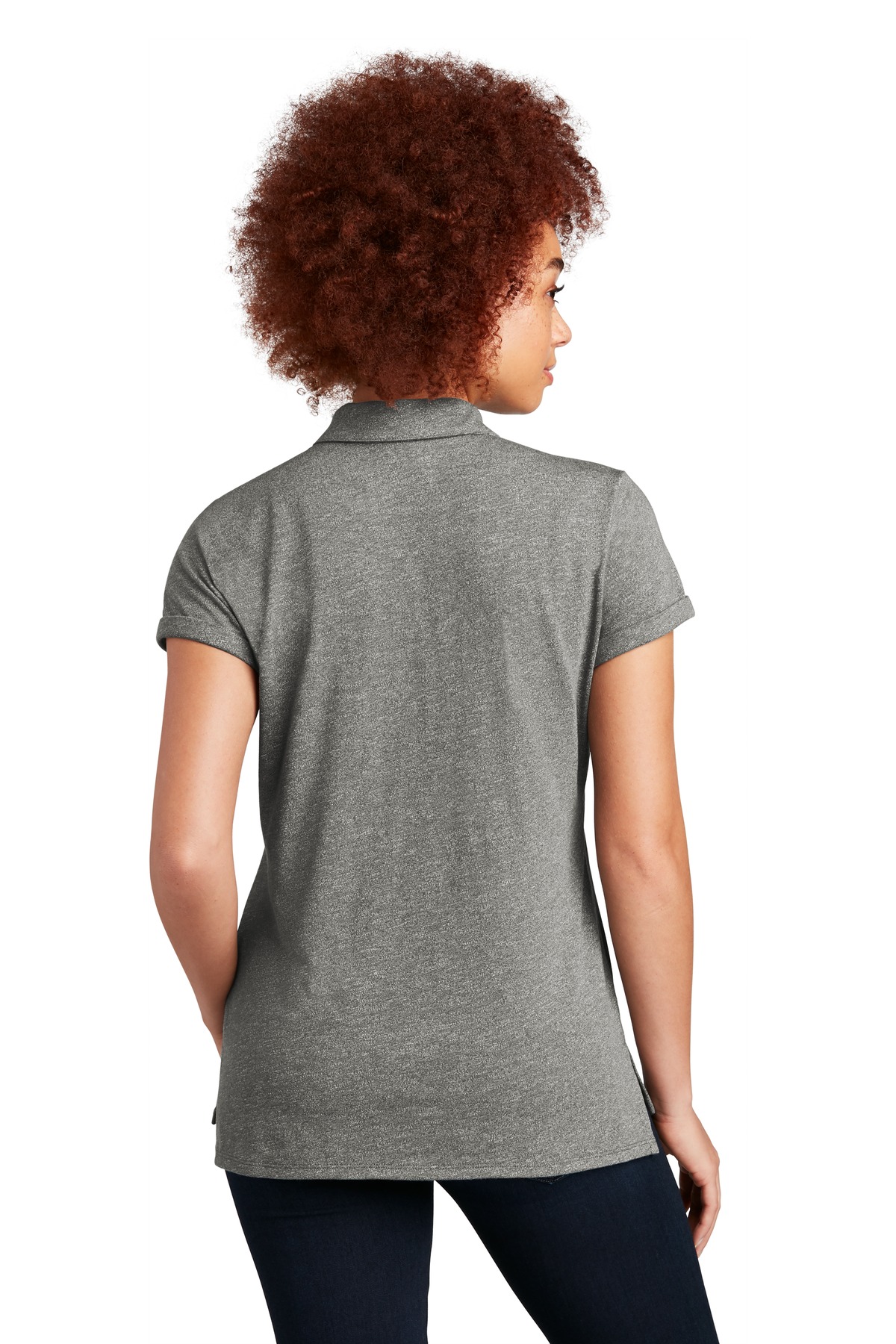 LNEA301 New Era Ladies Slub Twist Polo - Back Image