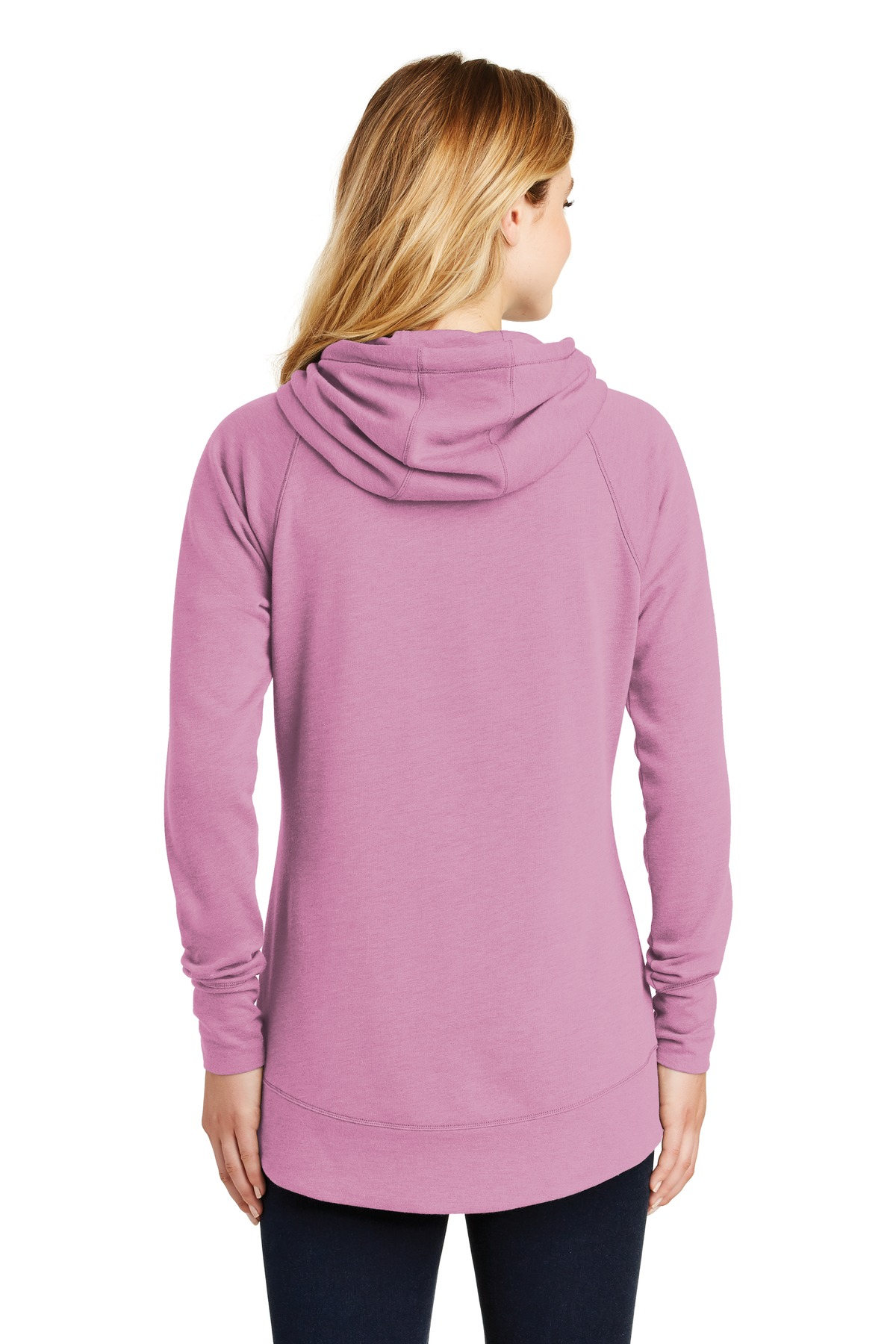 LNEA510 New Era Ladies Tri-Blend Fleece Pullover Hoodie. - Back Image